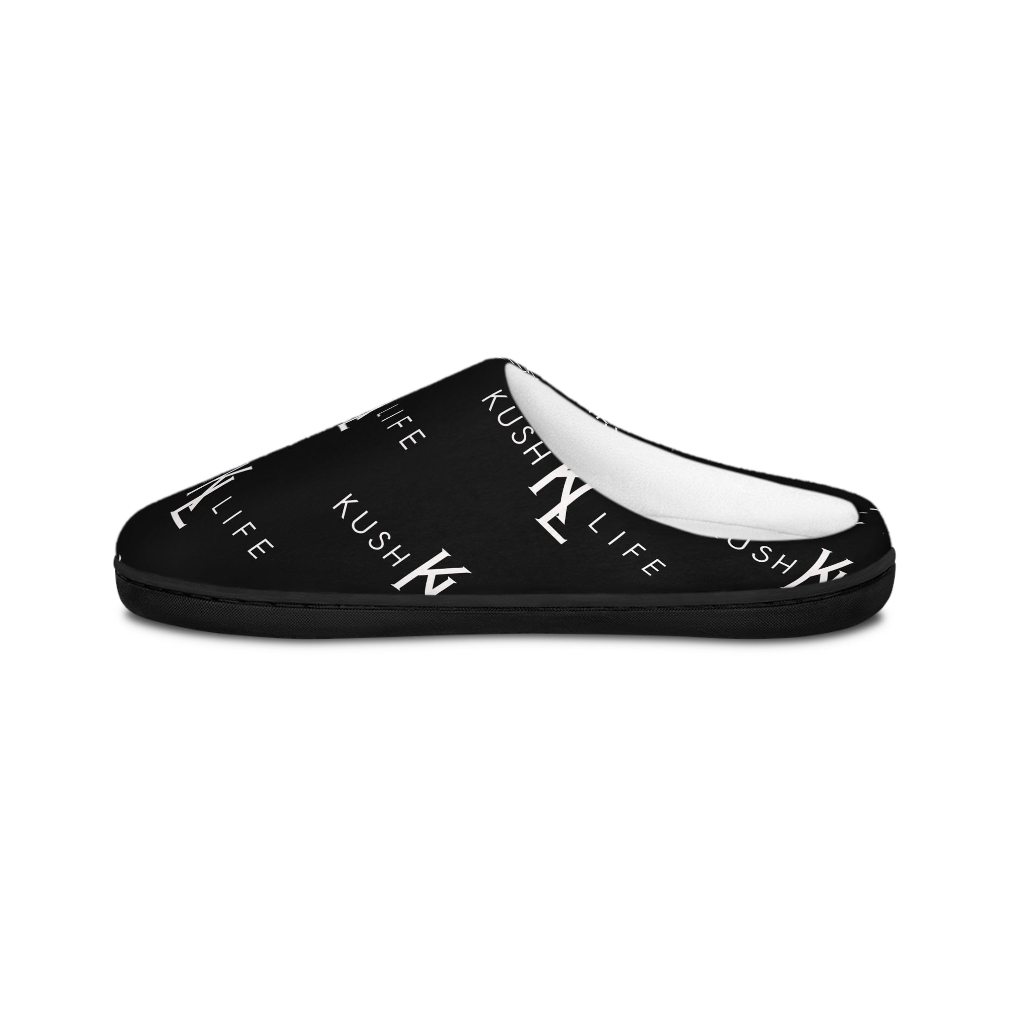 Kush KL Life Classic Logo Pattern - Men's Stylish Indoor Slippers | Comfortable Home Footwear for Relaxation, Cozy Nights, Gifts for Him, Housewarming Present