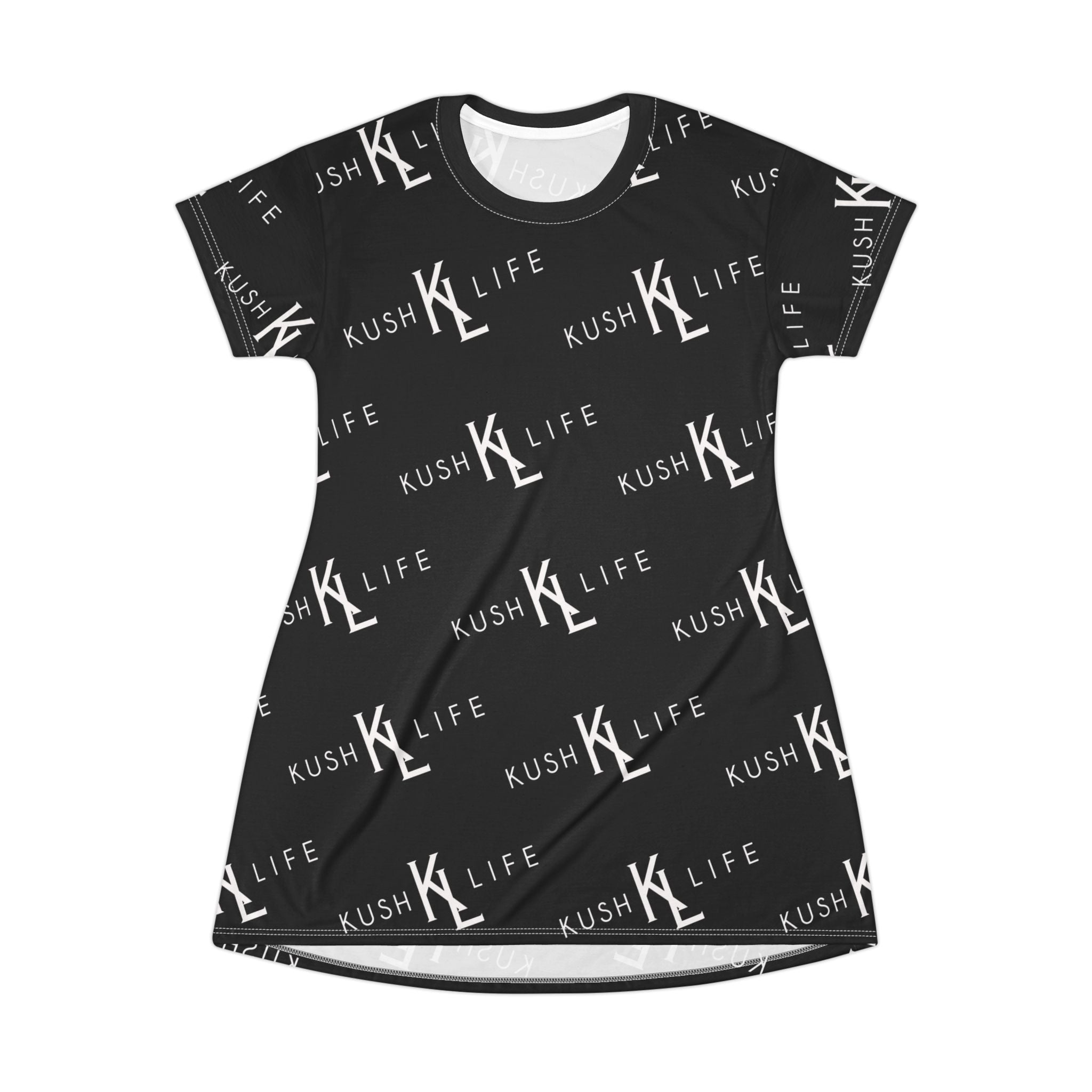 Kush KL Life Classic Logo Monogram - Graphic T-Shirt Dress, Casual Summer Dress, Streetwear Fashion, Trendy Outfit, Music Festival Style, Gifts for Her