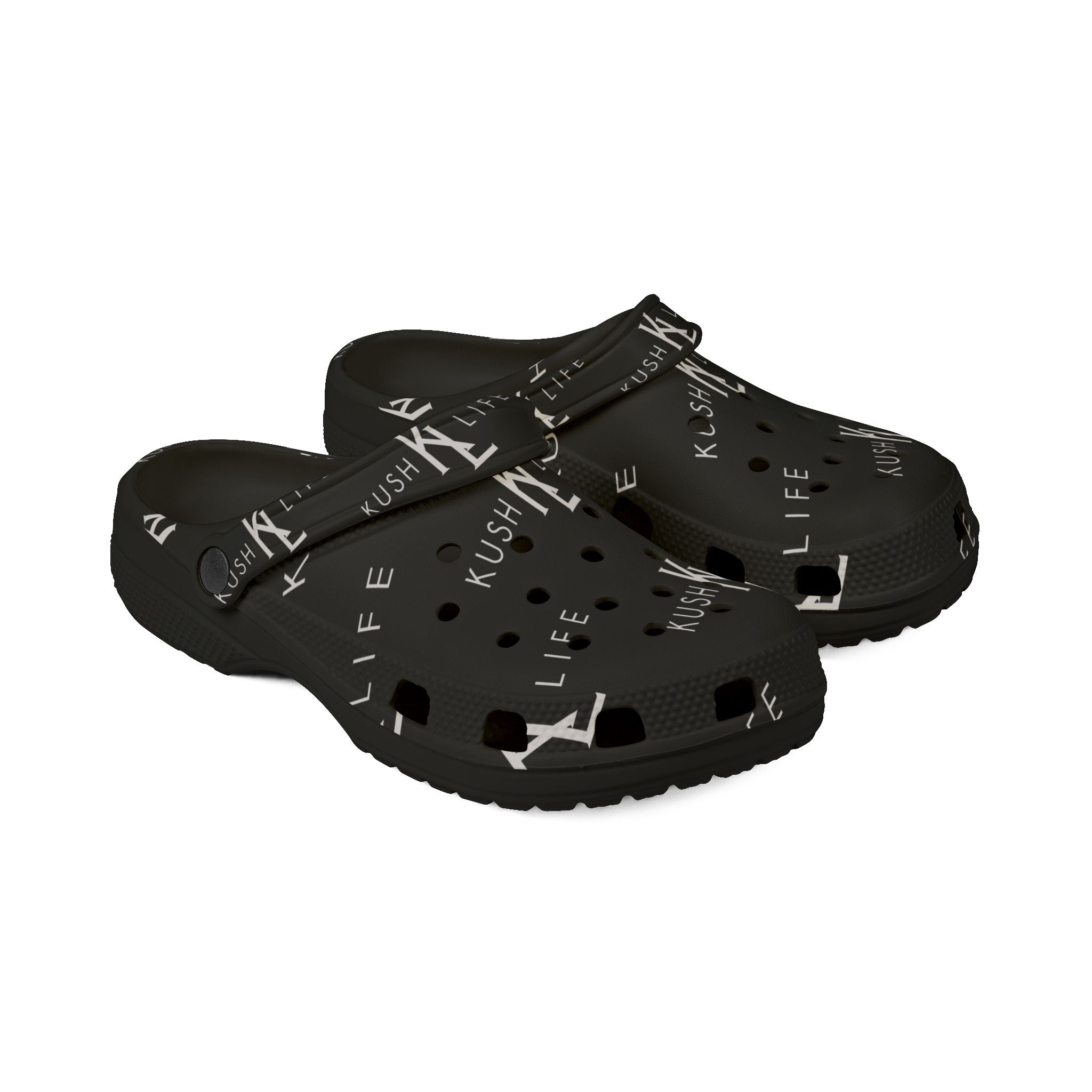 Kush KL Life Classic Logo Pattern - Stylish EVA Foam Rubber Shoes - Trendy Comfort Footwear, Casual Summer Clogs, Everyday Slip-Ons, Gift for Her