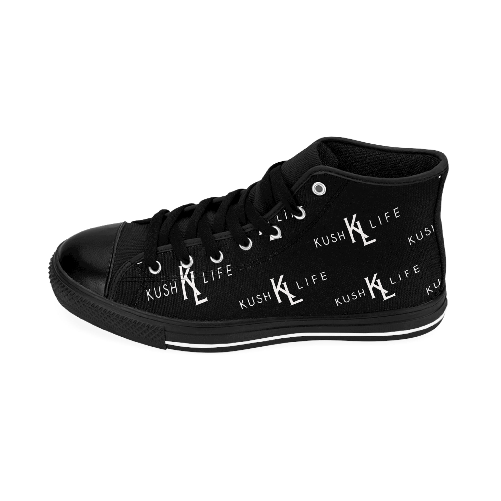Kush KL Life Classic logo Pattern - High-Top Sneakers for Trendsetters, Casual Streetwear, Unique Gift for Sneakerheads, Urban Fashion, Cool Kicks