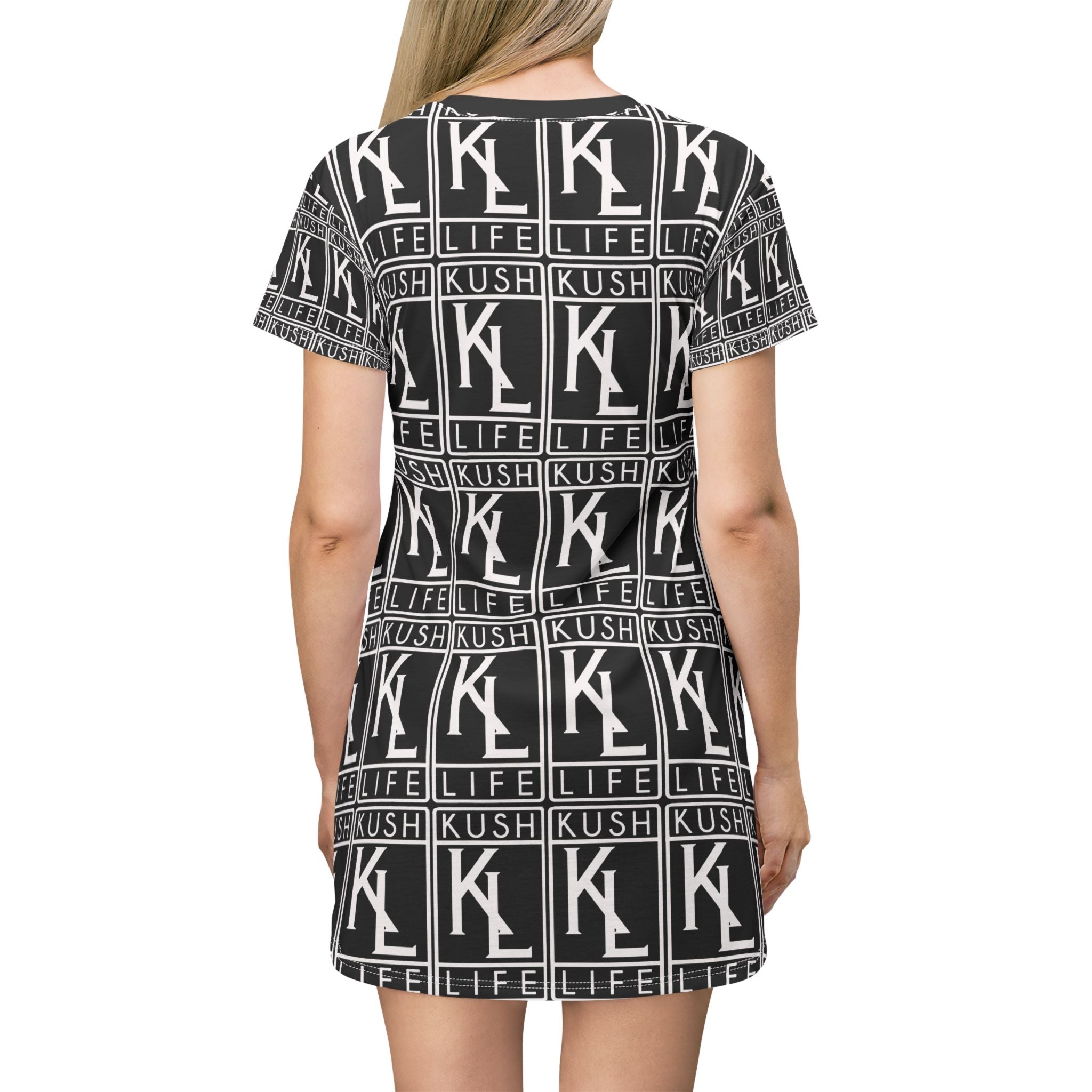 Kush Life OG Logo Monogram - Graphic T-Shirt Dress, Casual Summer Dress, Streetwear Fashion, Trendy Outfit, Music Festival Style, Gifts for Her