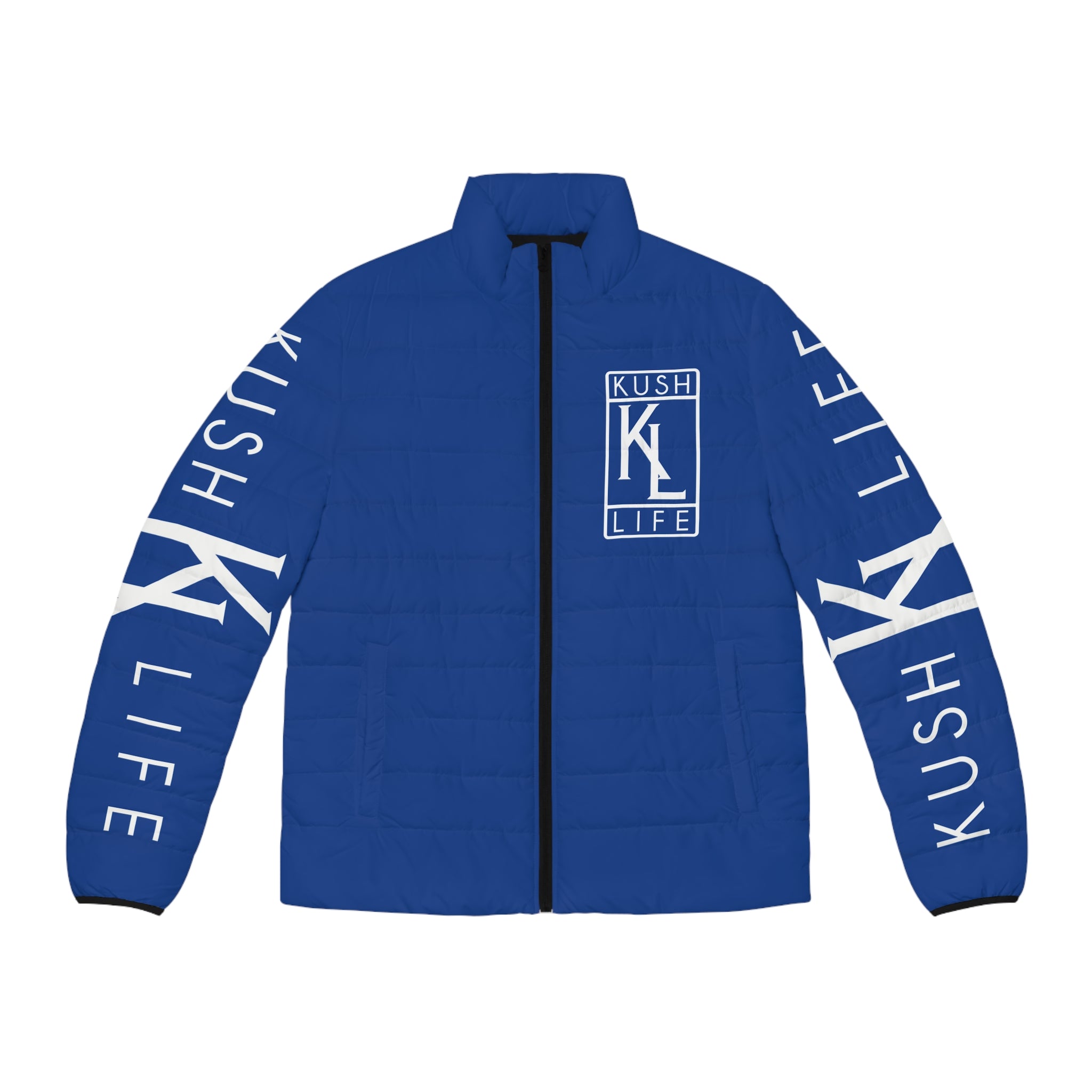 Kush Life OG Logo - Royal Men's Stylish Puffer Jacket, Trendy Outerwear, Urban Fashion, Fall/Winter Wear, KUSH LIFE Design, Gift for Him
