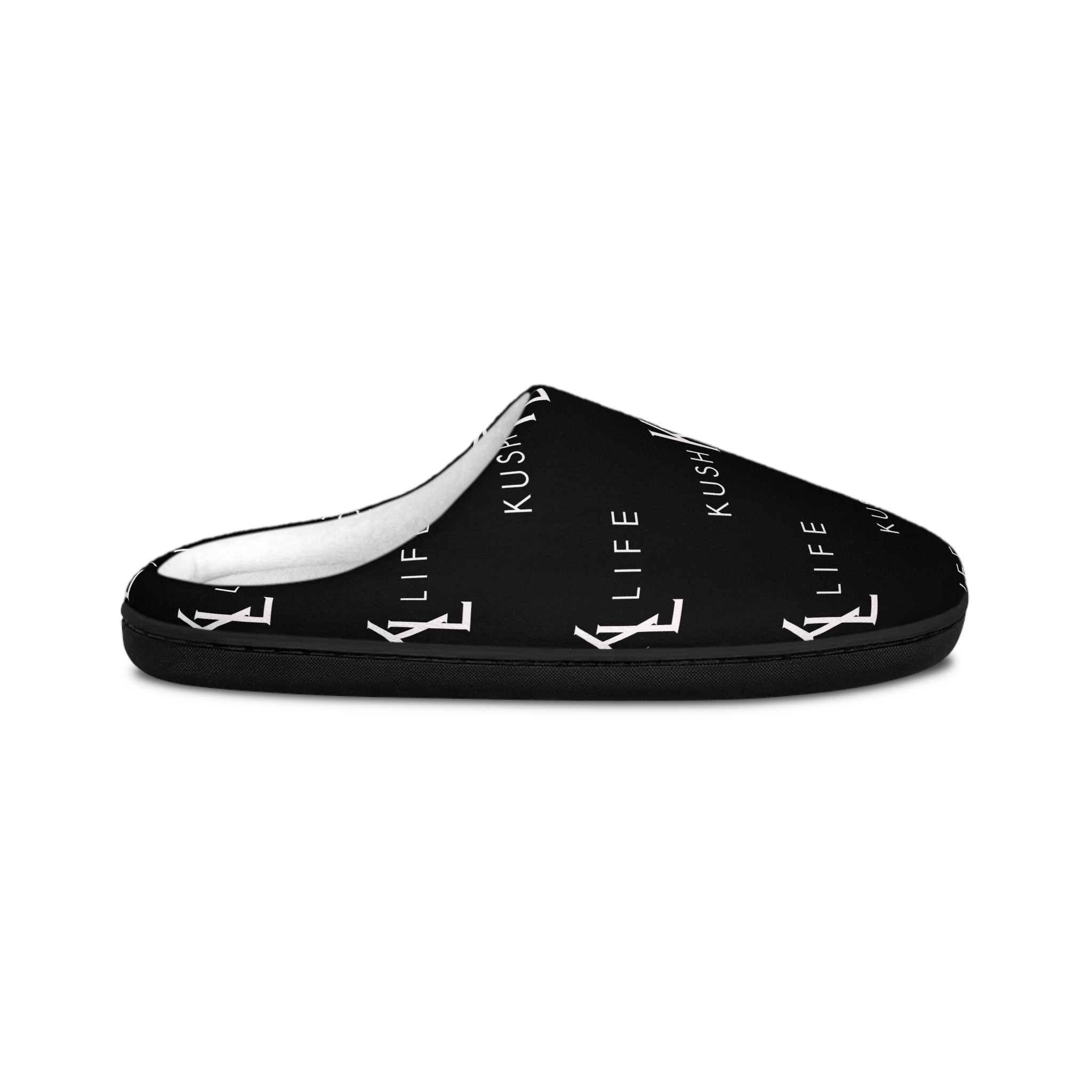 Kush KL Life Classic Logo Pattern - Men's Stylish Indoor Slippers | Comfortable Home Footwear for Relaxation, Cozy Nights, Gifts for Him, Housewarming Present