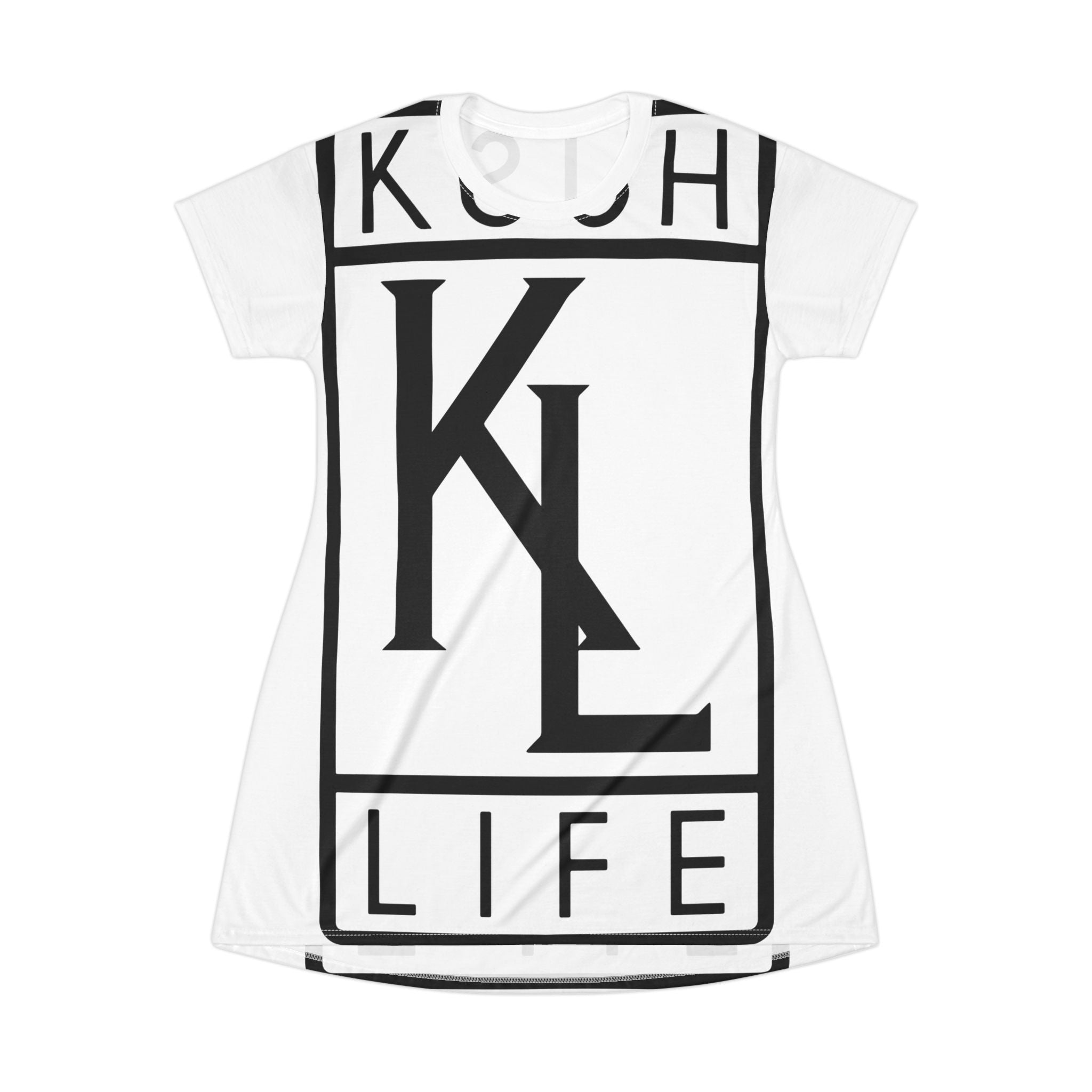Kushlife OG Logo - Snow Graphic T-Shirt Dress, Casual Summer Dress, Streetwear Fashion, Trendy Outfit, Music Festival Style, Gifts for Her