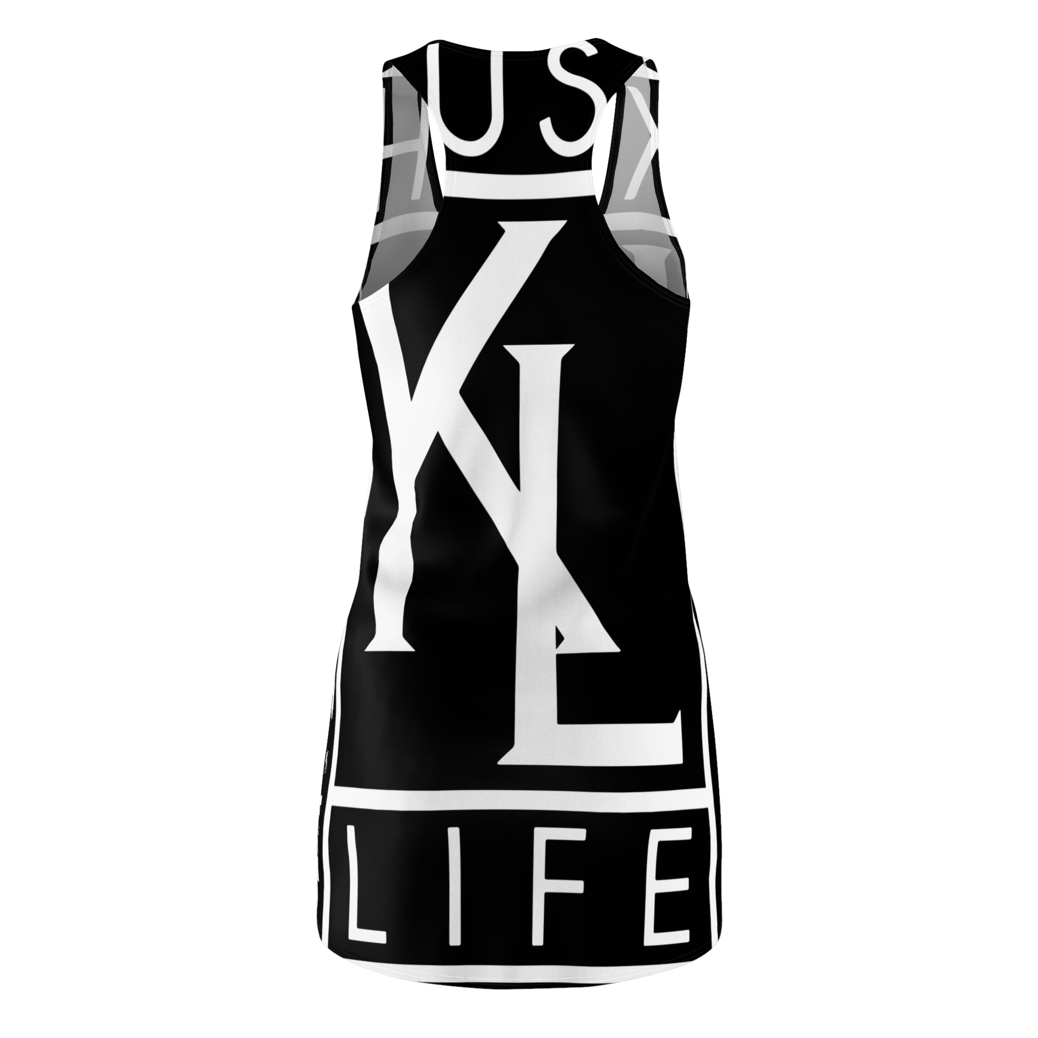Kushlife OG Logo - Ebony Stylish Women's Racerback Dress, Trendy Summer Dress, Casual Lounge Wear, Athletic Dress, Fashionable Daily Outfit
