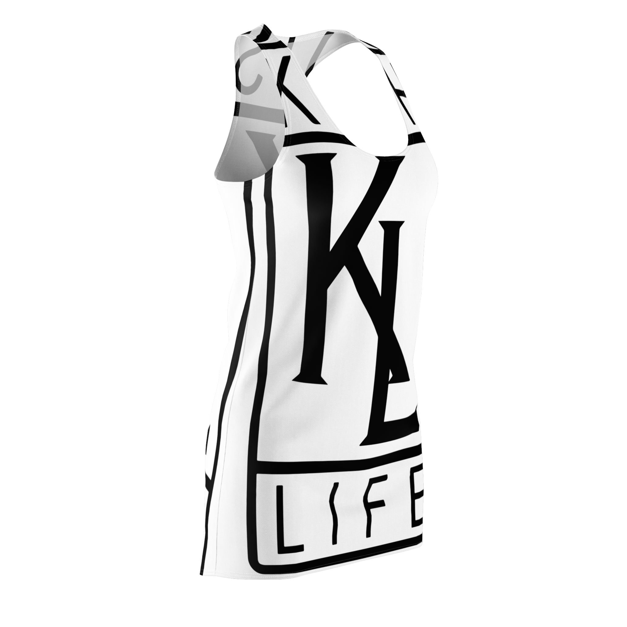 Kushlife OG Logo - Snow Stylish Women's Racerback Dress, Trendy Summer Dress, Casual Lounge Wear, Athletic Dress, Fashionable Daily Outfit