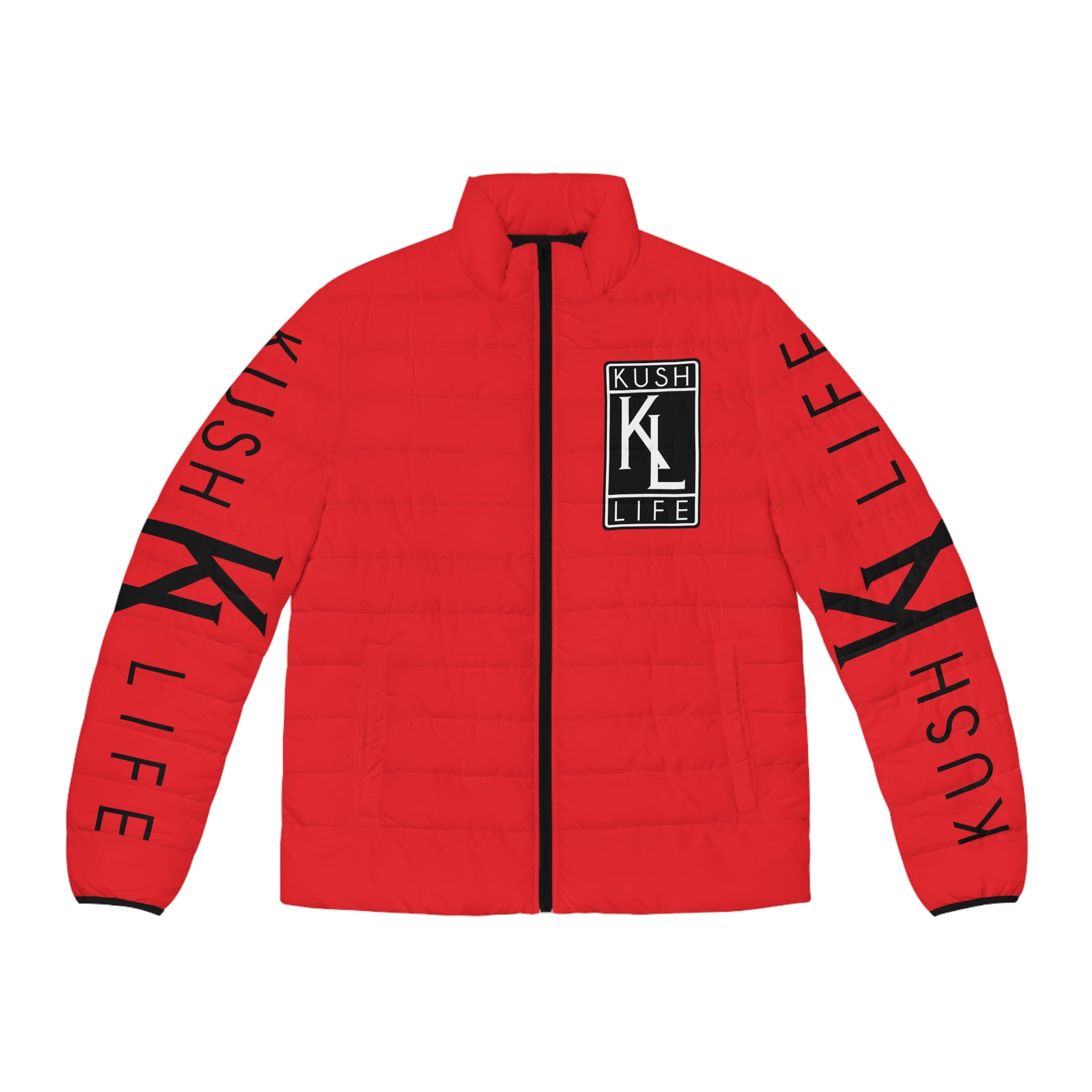 Kush Life OG Logo - Ruby Men's Stylish Puffer Jacket, Trendy Outerwear, Urban Fashion, Fall/Winter Wear, KUSH LIFE Design, Gift for Him