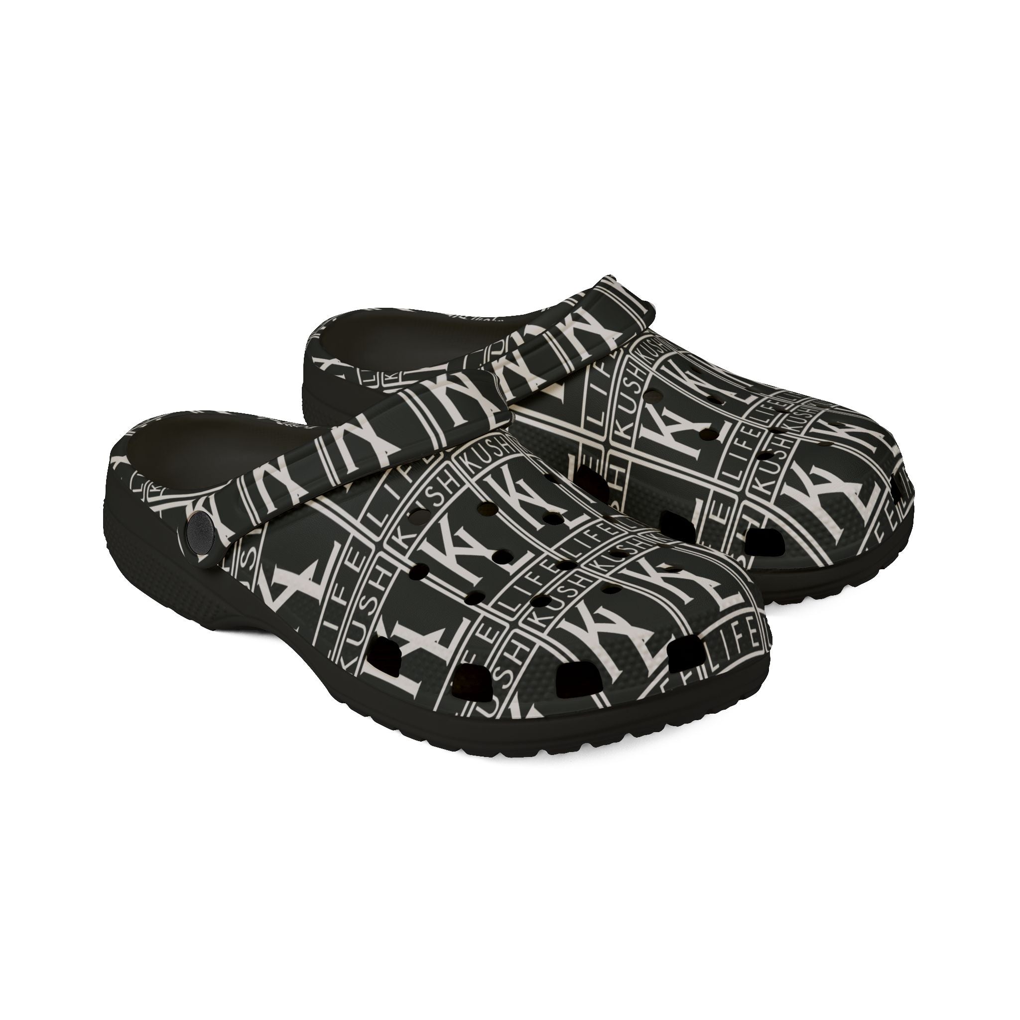 Kushlife OG Logo Monogram - Stylish EVA Foam Rubber Shoes - Trendy Comfort Footwear, Casual Summer Clogs, Everyday Slip-Ons, Gift for Her