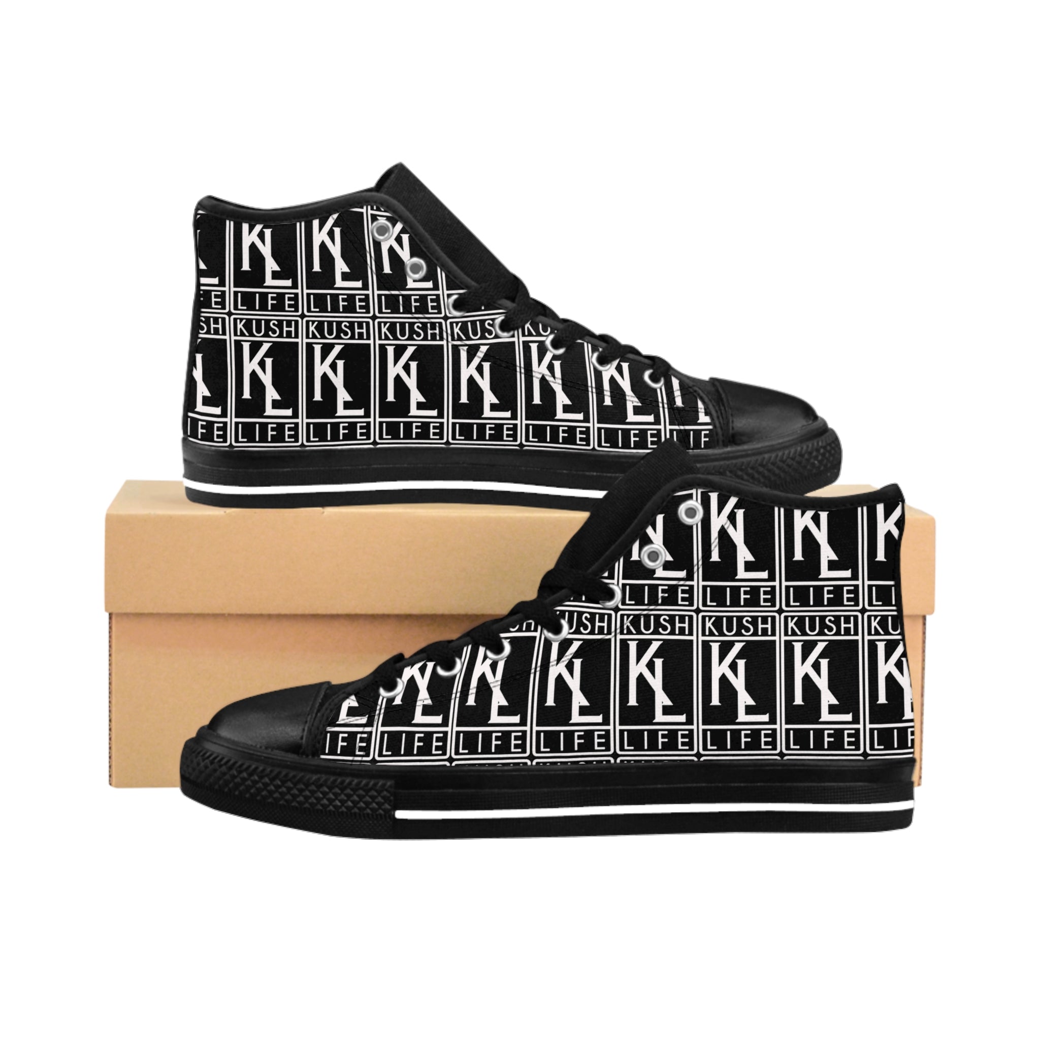 Kush Life OG Logo Monogram - Stylish High-Top Sneakers for Trendsetters, Casual Footwear, Urban Style, Gift for Him, Everyday Sneakers