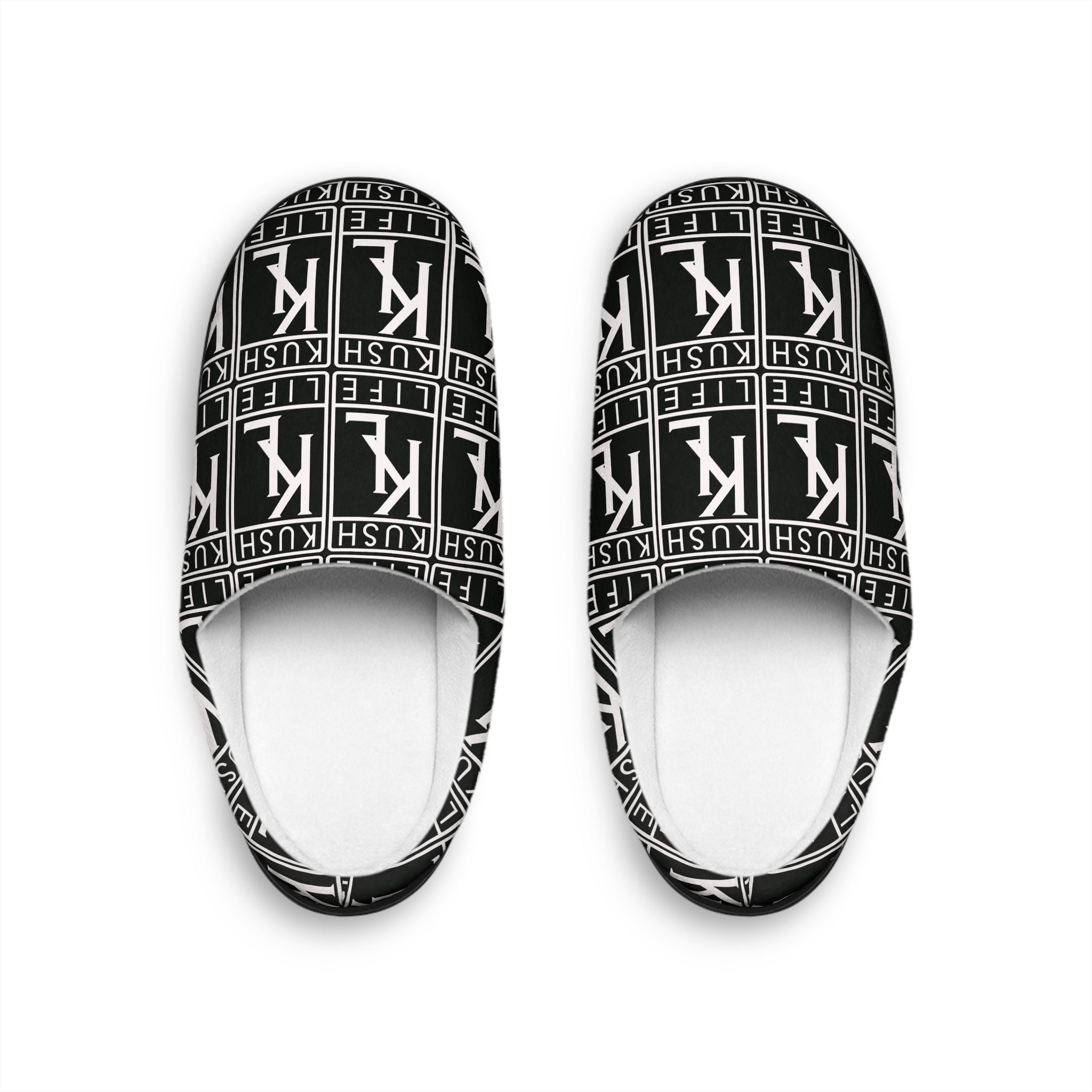 Kushlife OG Logo Monogram - Men's Stylish Indoor Slippers | Comfortable Home Footwear for Relaxation, Cozy Nights, Gifts for Him, Housewarming Present