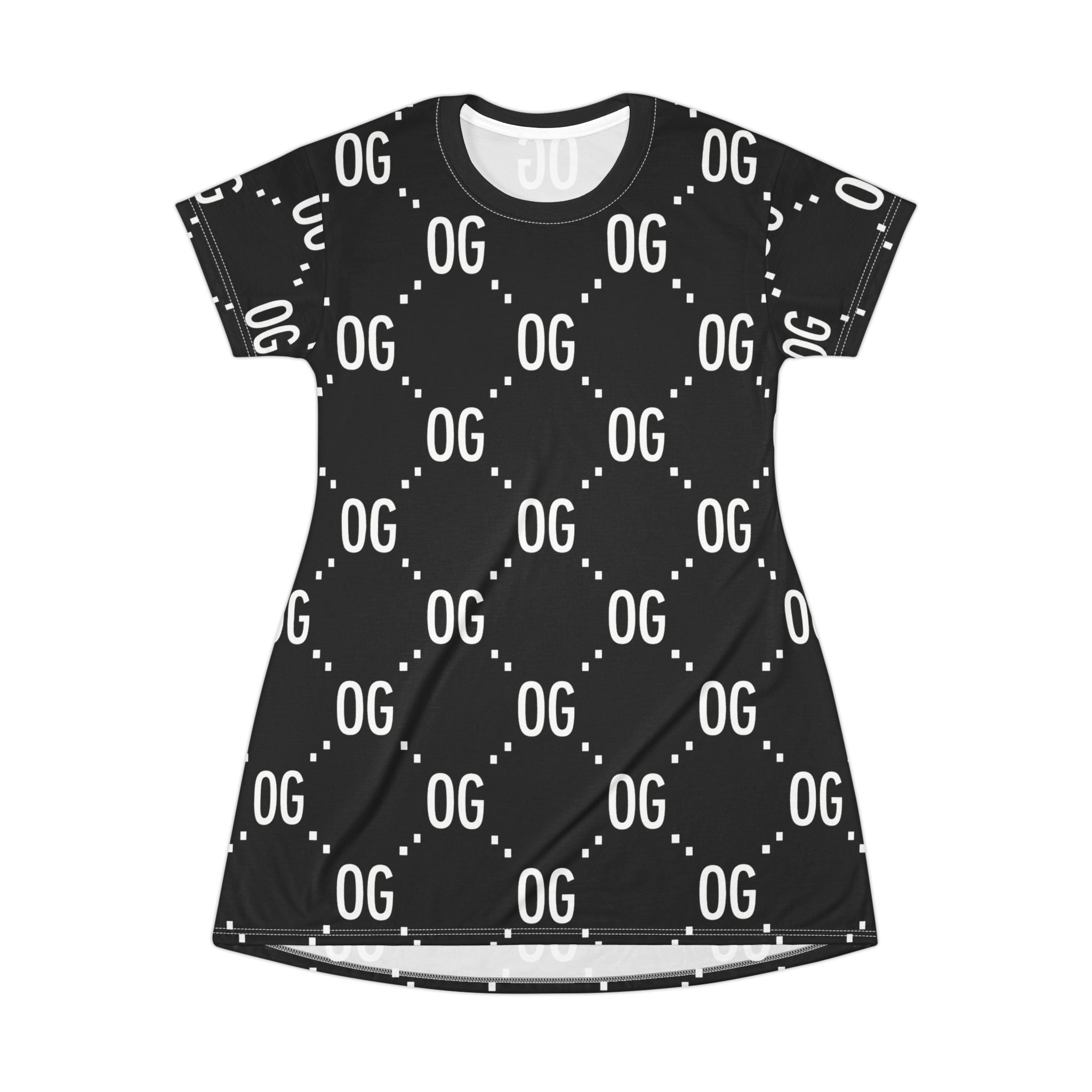 KushLife "OG x OG" Logo Monogram - Graphic T-Shirt Dress, Casual Summer Dress, Streetwear Fashion, Trendy Outfit, Music Festival Style, Gifts for Her