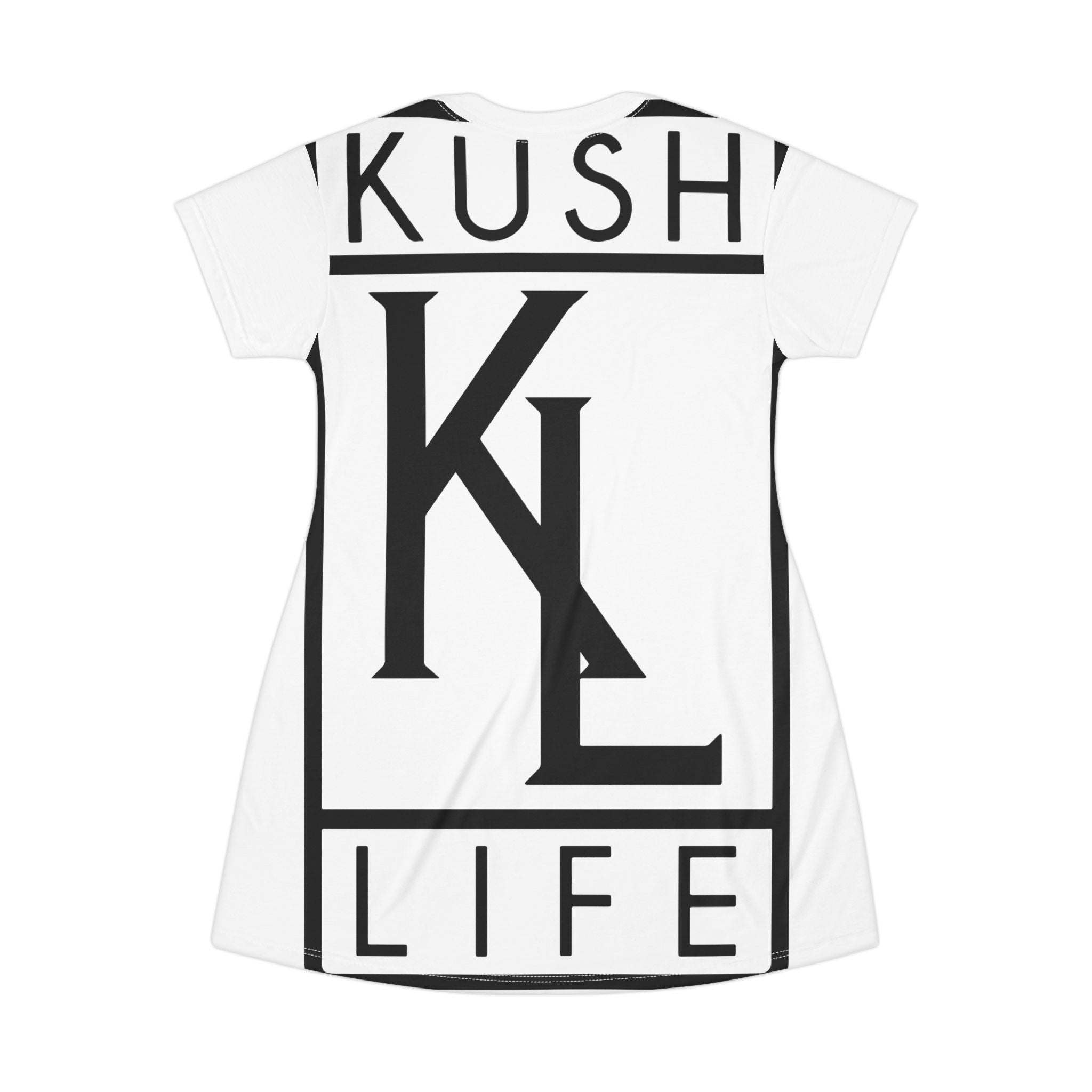 Kushlife OG Logo - Snow Graphic T-Shirt Dress, Casual Summer Dress, Streetwear Fashion, Trendy Outfit, Music Festival Style, Gifts for Her