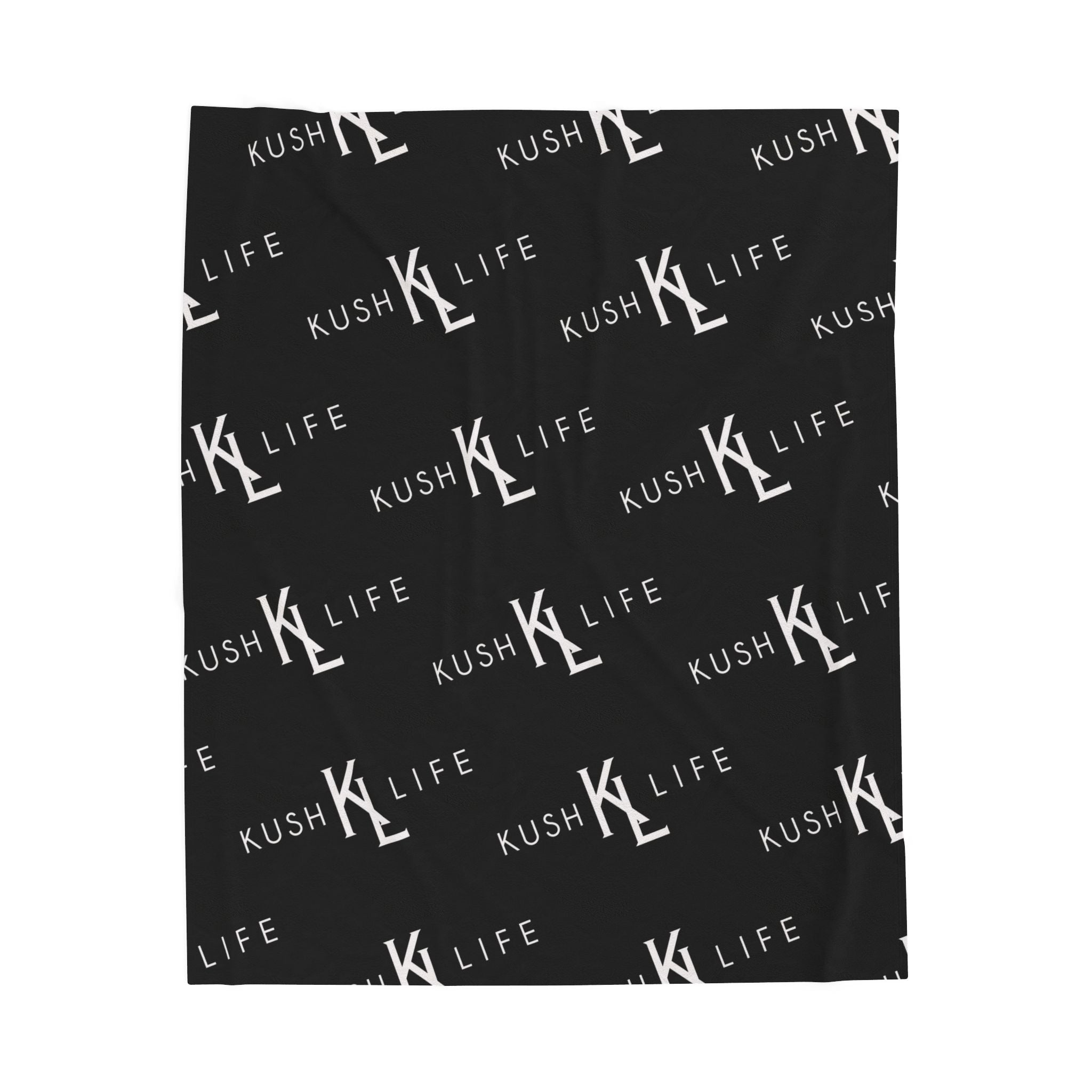 Kush KL Life Classic Logo Pattern - Velveteen Plush Blanket