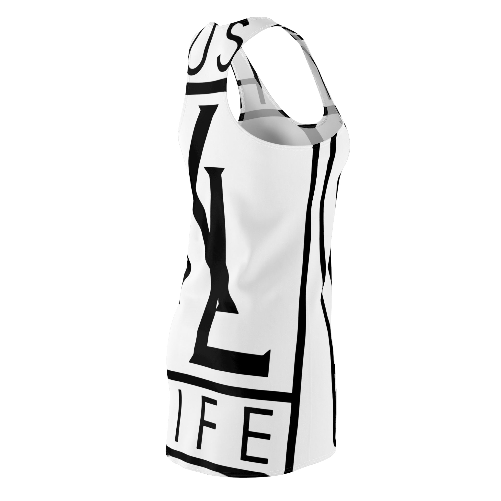 Kushlife OG Logo - Snow Stylish Women's Racerback Dress, Trendy Summer Dress, Casual Lounge Wear, Athletic Dress, Fashionable Daily Outfit