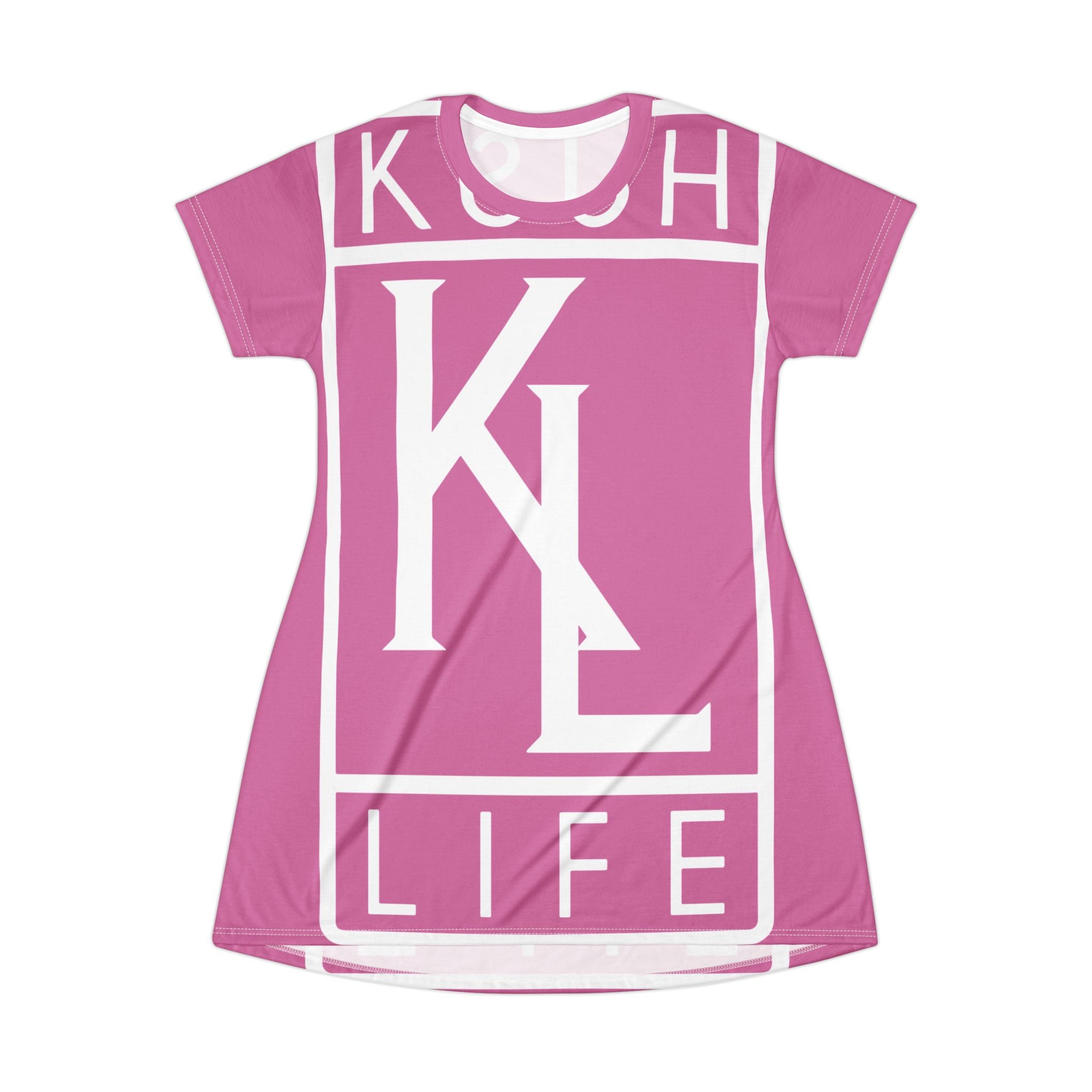 Kushlife OG Logo - Rose' Graphic T-Shirt Dress, Casual Summer Dress, Streetwear Fashion, Trendy Outfit, Music Festival Style, Gifts for Her