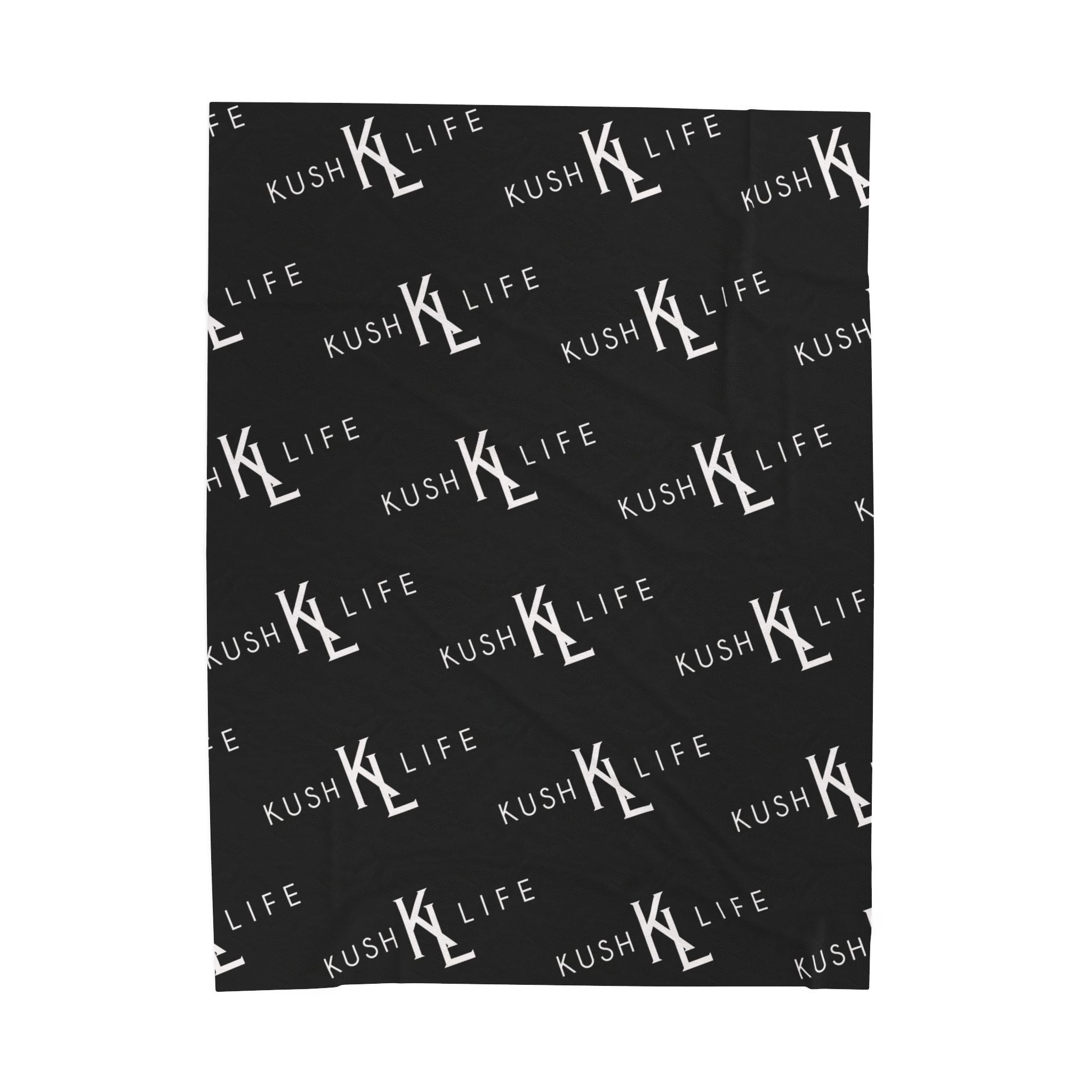 Kush KL Life Classic Logo Pattern - Velveteen Plush Blanket