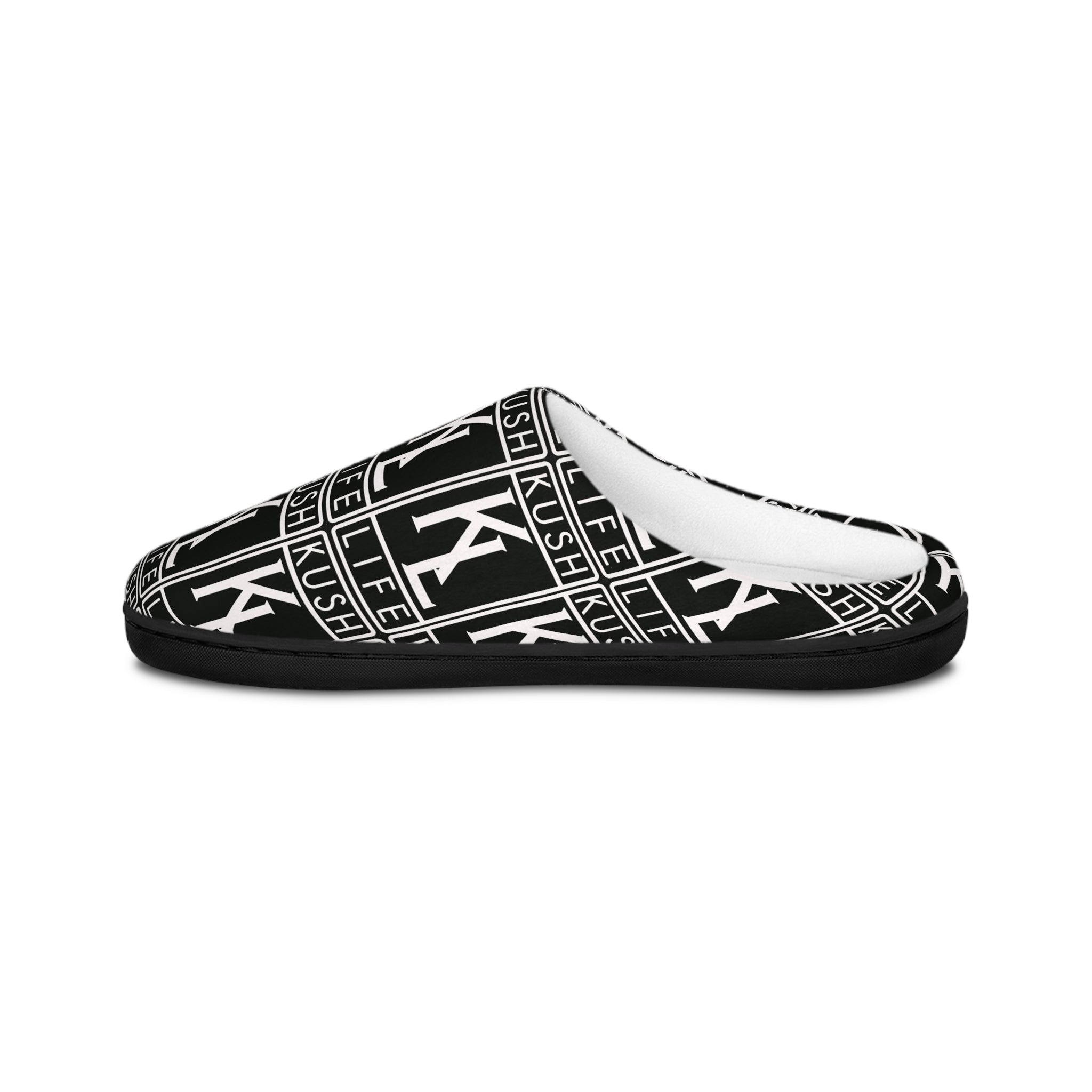 Kushlife OG Logo Monogram - Men's Stylish Indoor Slippers | Comfortable Home Footwear for Relaxation, Cozy Nights, Gifts for Him, Housewarming Present