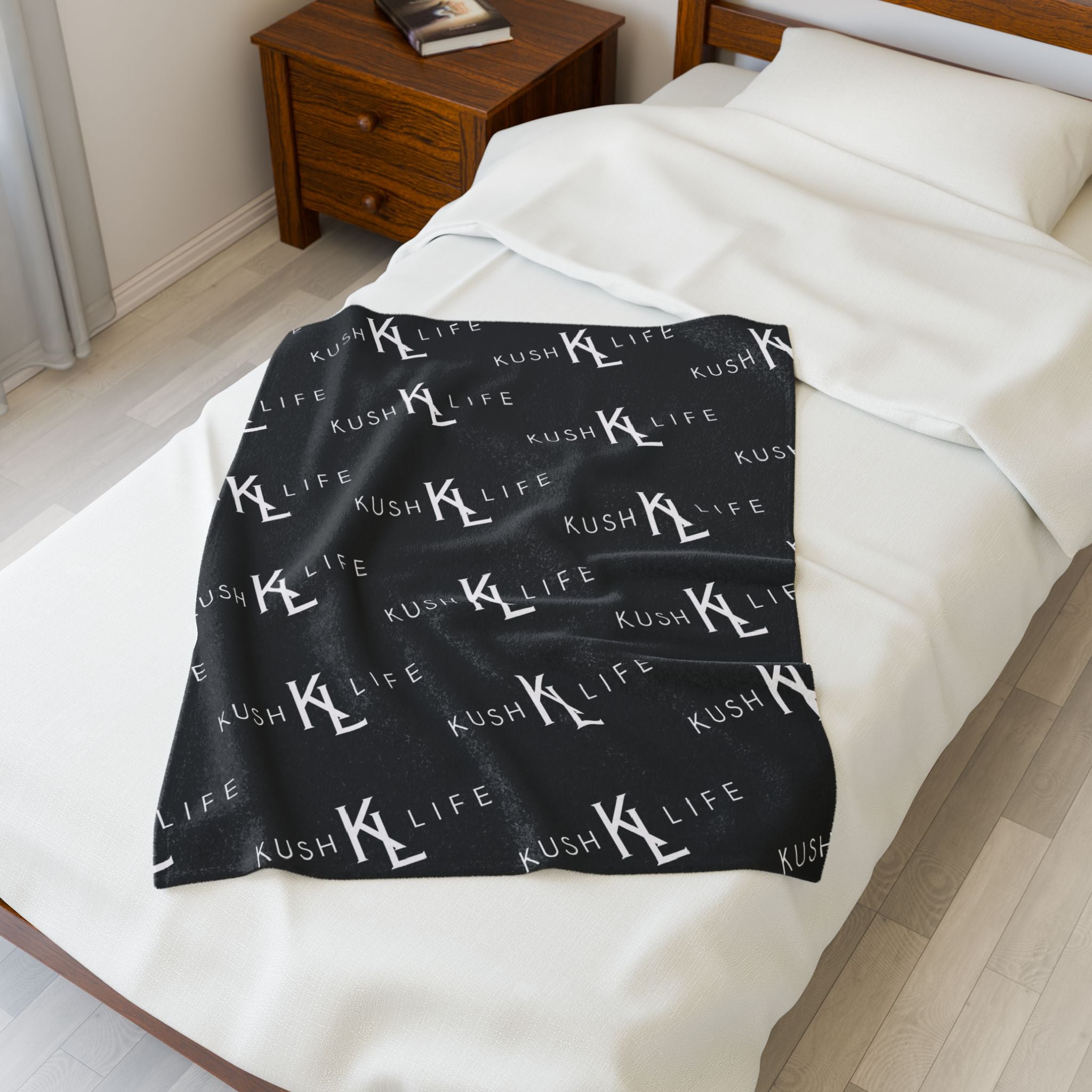 Kush KL Life Classic Logo Pattern - Velveteen Plush Blanket