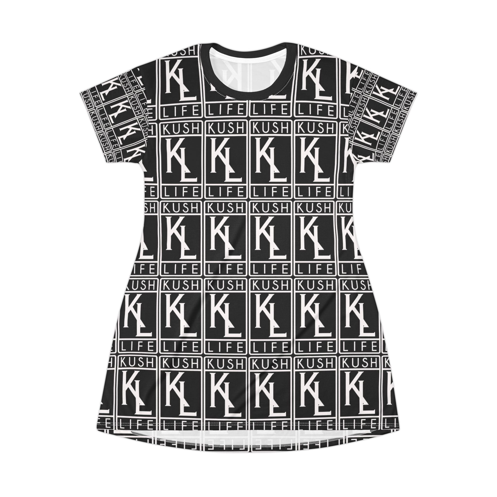 Kush Life OG Logo Monogram - Graphic T-Shirt Dress, Casual Summer Dress, Streetwear Fashion, Trendy Outfit, Music Festival Style, Gifts for Her