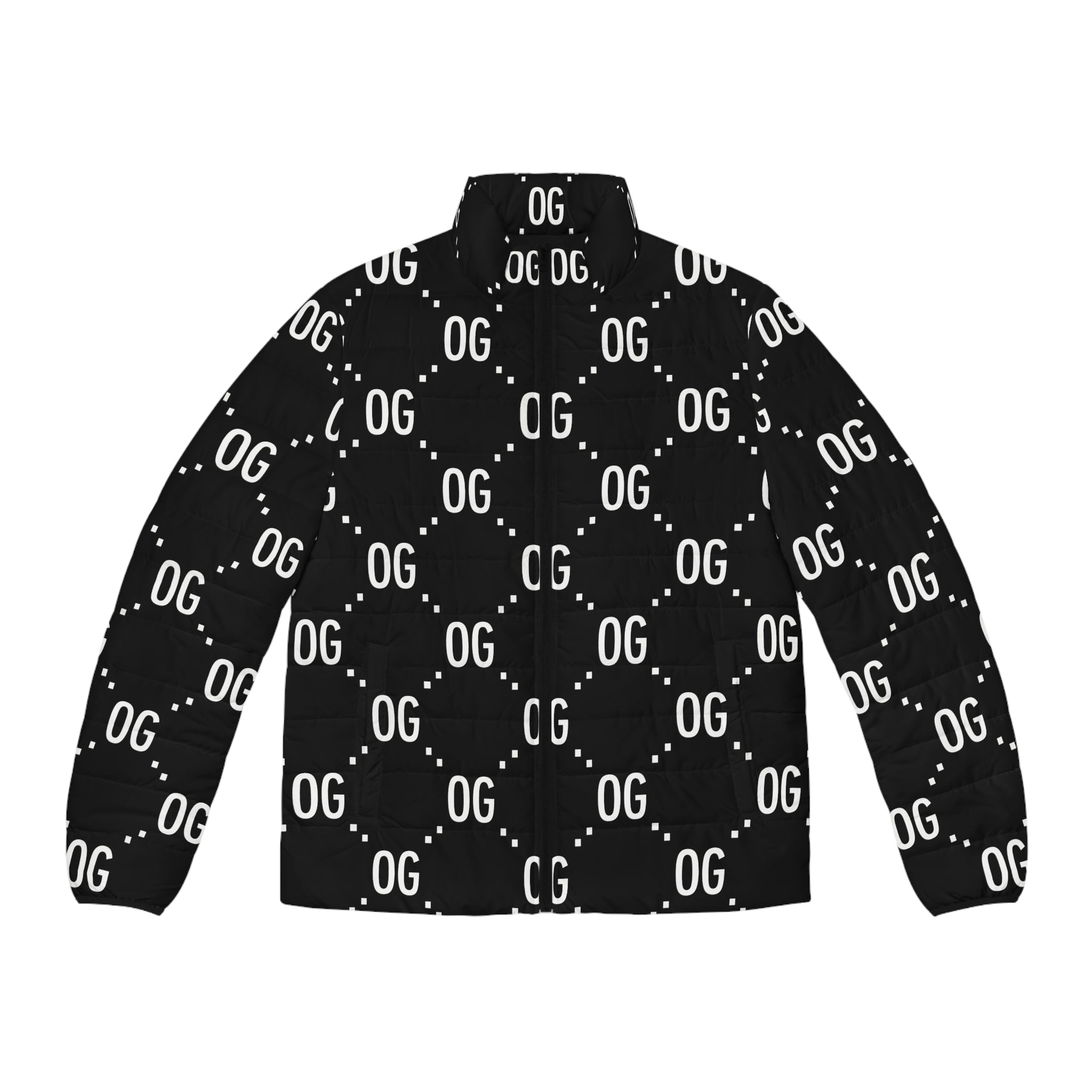 Kush Life "OG x OG" Logo Monogram - Men's Stylish Puffer Jacket, Trendy Outerwear, Urban Fashion, Fall/Winter Wear, KUSH LIFE Design, Gift for Him