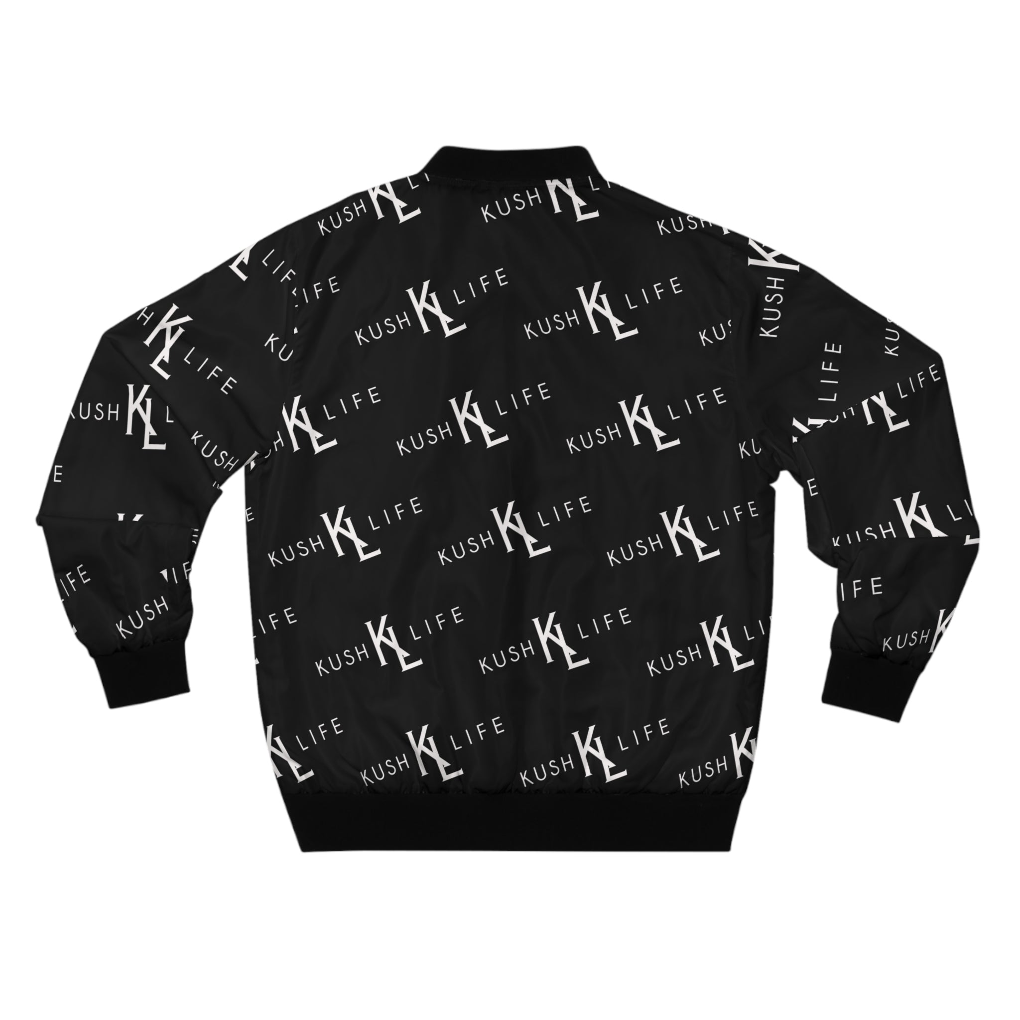 Kush KL Life Classic Logo Pattern - Bomber Jacket, Stylish Outerwear, Streetwear Fashion, Cool Gift for Him, Casual Layering Piece, Trendy Men’s Fashion