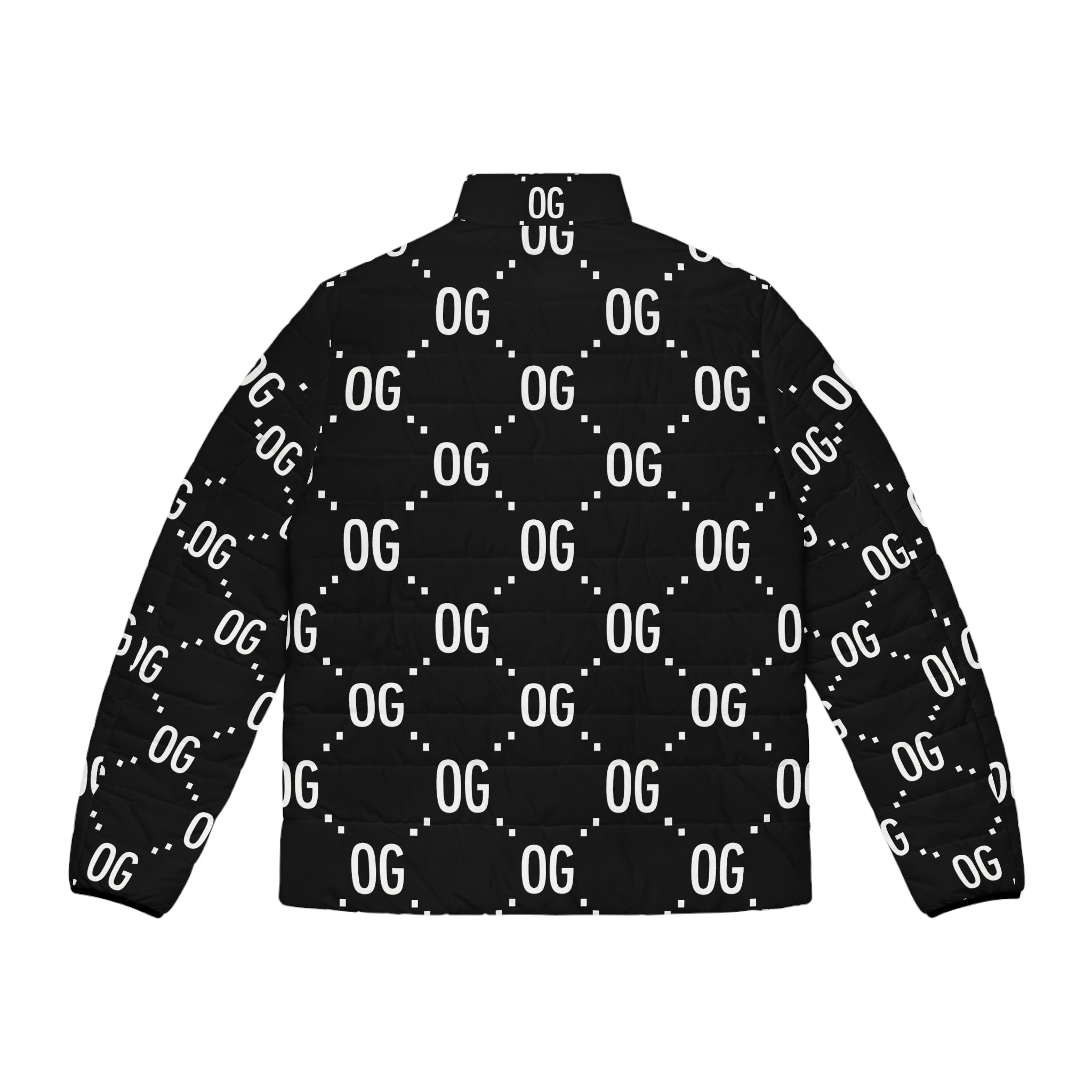 Kush Life "OG x OG" Logo Monogram - Men's Stylish Puffer Jacket, Trendy Outerwear, Urban Fashion, Fall/Winter Wear, KUSH LIFE Design, Gift for Him