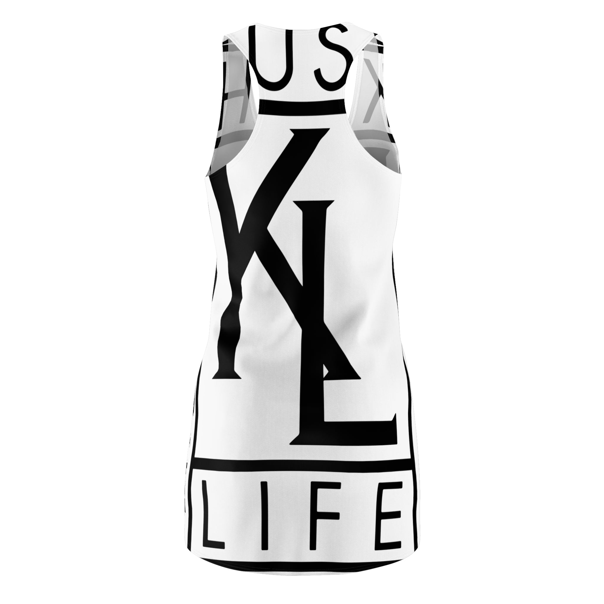 Kushlife OG Logo - Snow Stylish Women's Racerback Dress, Trendy Summer Dress, Casual Lounge Wear, Athletic Dress, Fashionable Daily Outfit