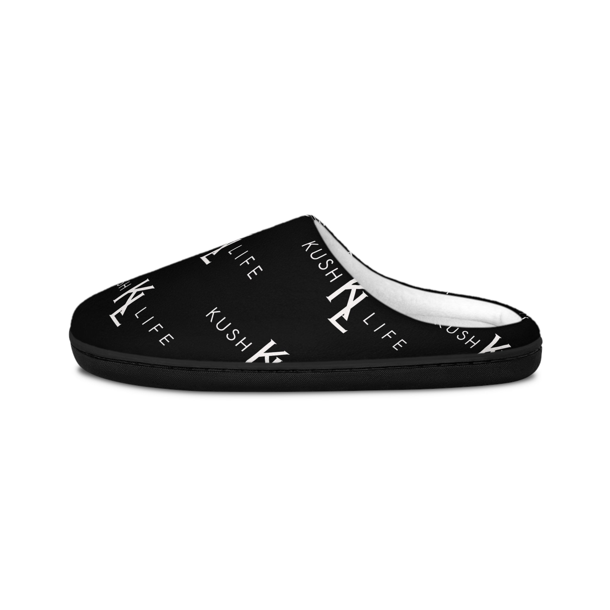 Kush KL Life Classic Logo Pattern - Men's Stylish Indoor Slippers | Comfortable Home Footwear for Relaxation, Cozy Nights, Gifts for Him, Housewarming Present