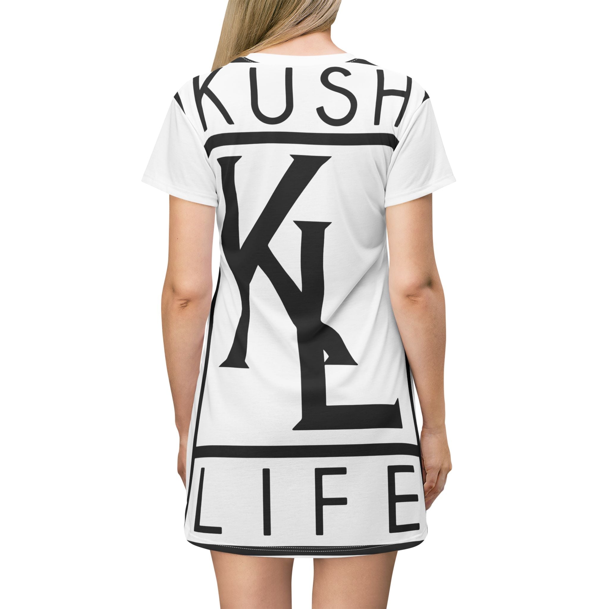 Kushlife OG Logo - Snow Graphic T-Shirt Dress, Casual Summer Dress, Streetwear Fashion, Trendy Outfit, Music Festival Style, Gifts for Her