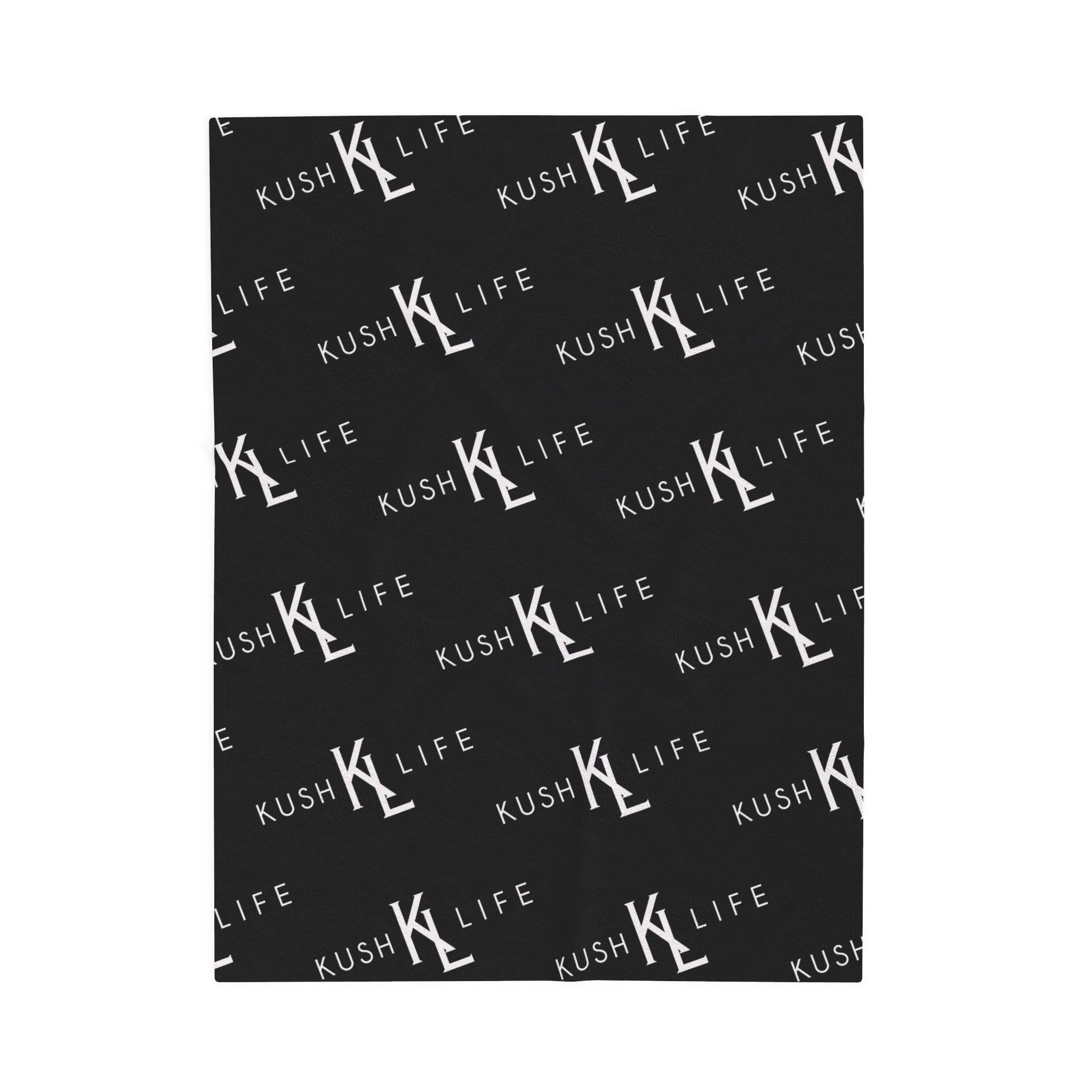 Kush KL Life Classic Logo Pattern - Velveteen Plush Blanket