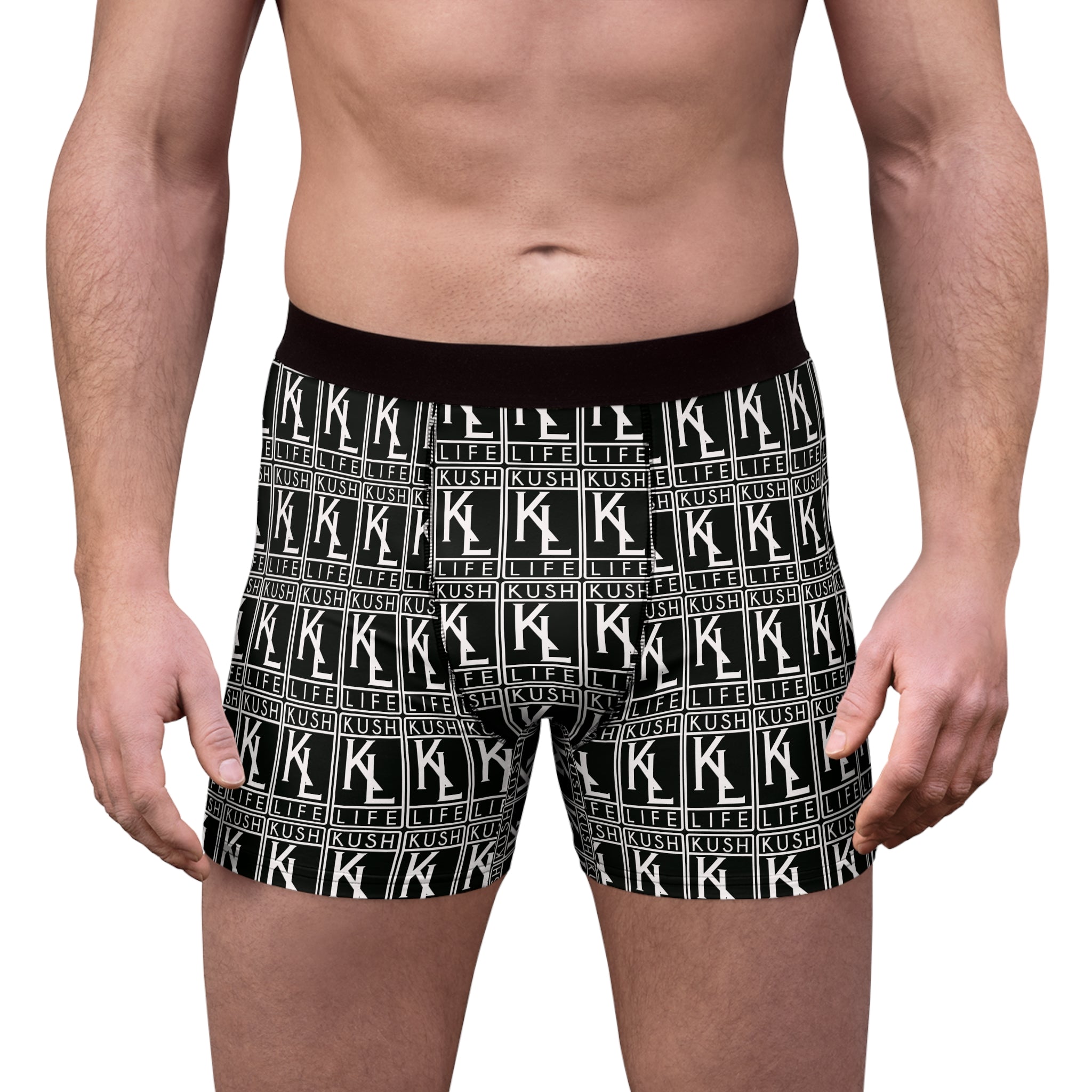 Kush Life OG Logo Monogram - Men's Boxer Briefs - Kush Life AOP Print, Comfortable Underwear, Trendy Gift, Daily Wear, Streetwear Style, Unique Loungewear