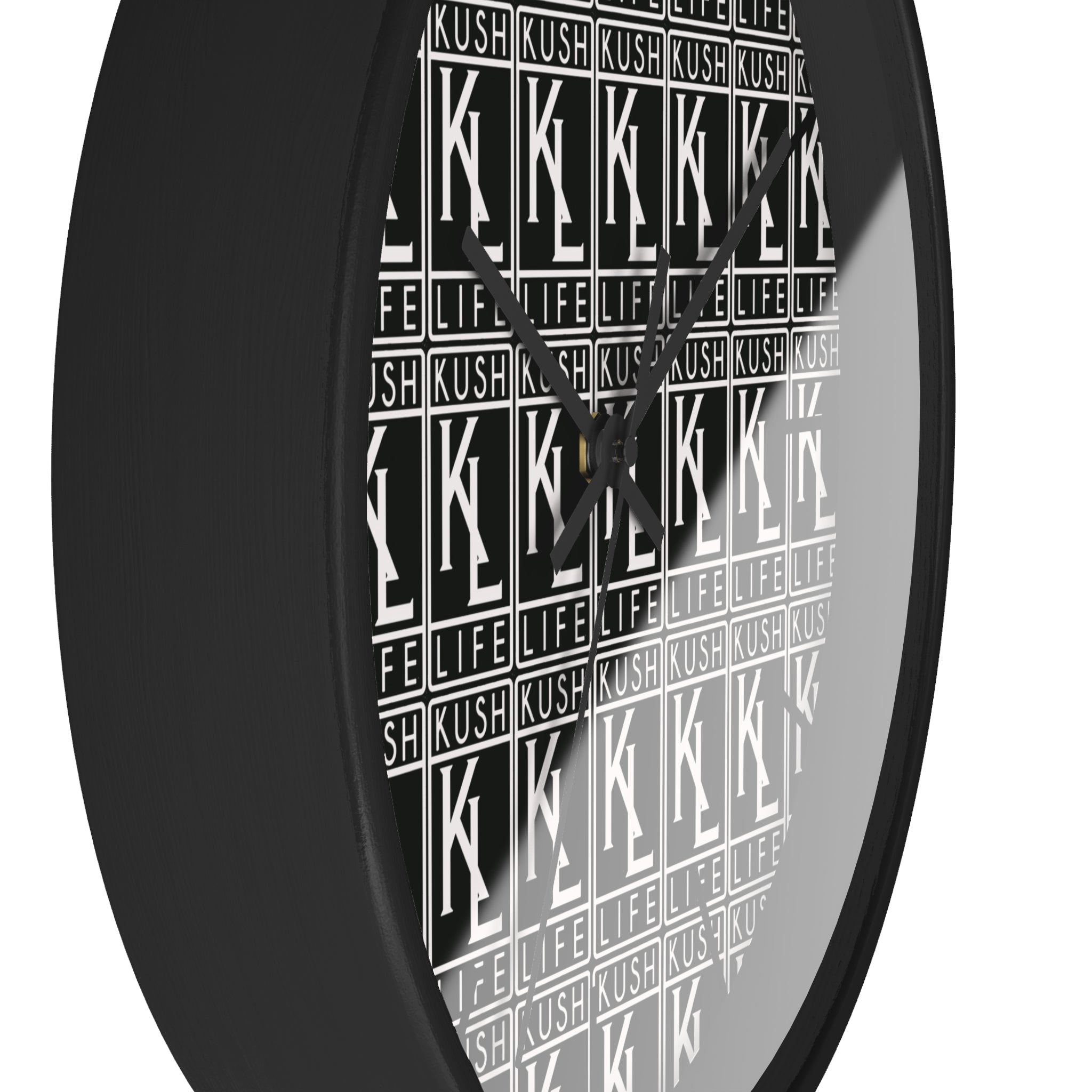 Kush Life OG Logo Monogram - Wall Clock - Modern Black and White Decor, Gift for Cannabis Lovers, Stylish Home Accent