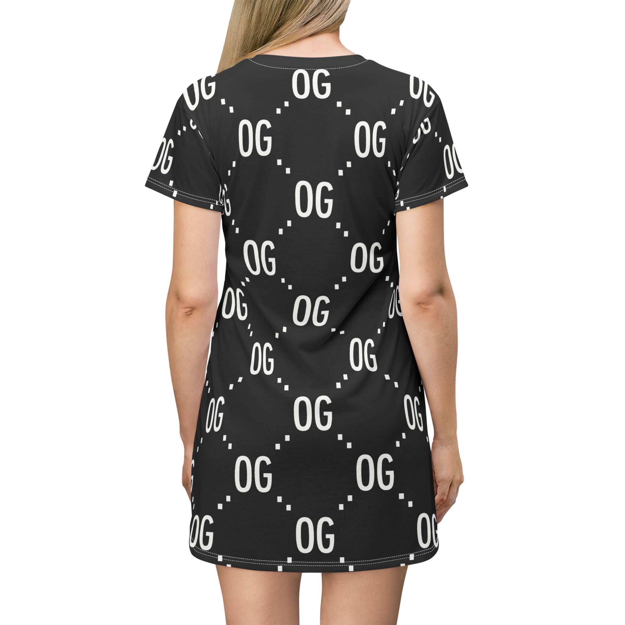 KushLife "OG x OG" Logo Monogram - Graphic T-Shirt Dress, Casual Summer Dress, Streetwear Fashion, Trendy Outfit, Music Festival Style, Gifts for Her