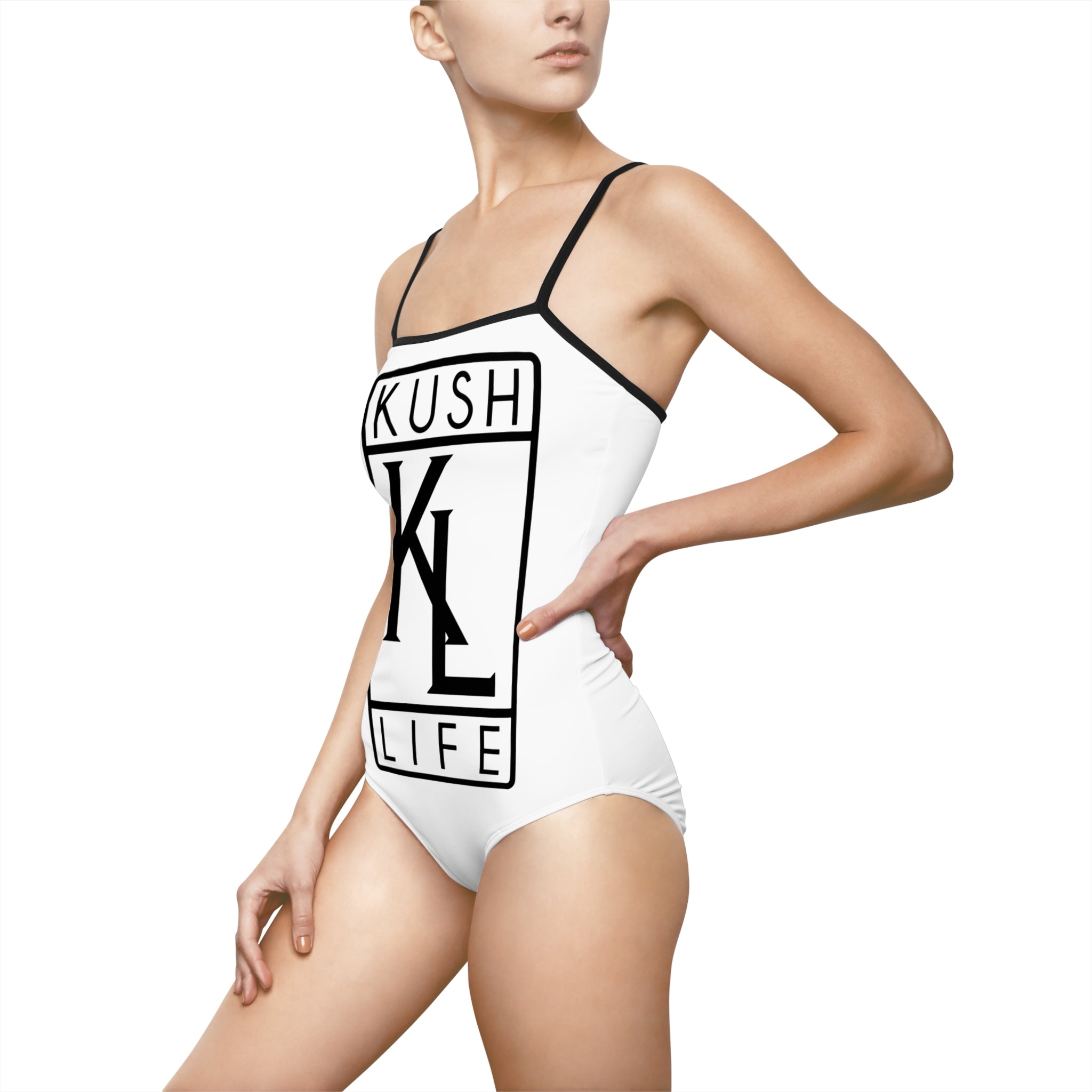 Kushlife OG logo - Snow Women's One-piece Swimsuit (AOP)