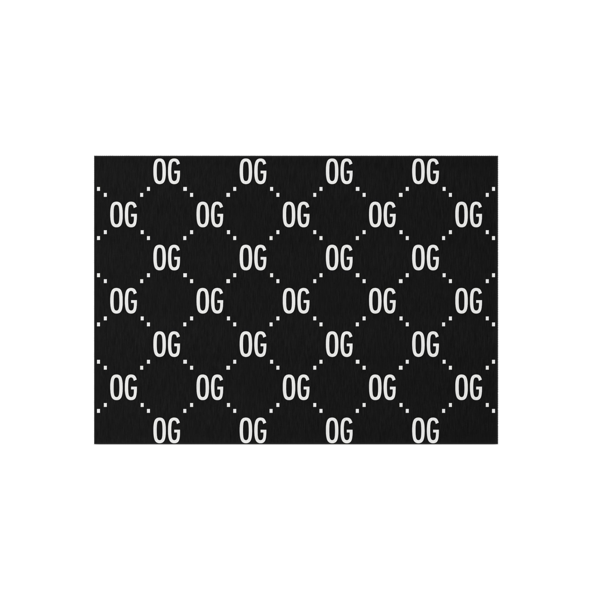 Kushlife "OG x OG" Logo Pattern - Stylish Outdoor Rug, Patio Decor, Modern Area Rug, Indoor/Outdoor Carpet, Boho Chic Rug