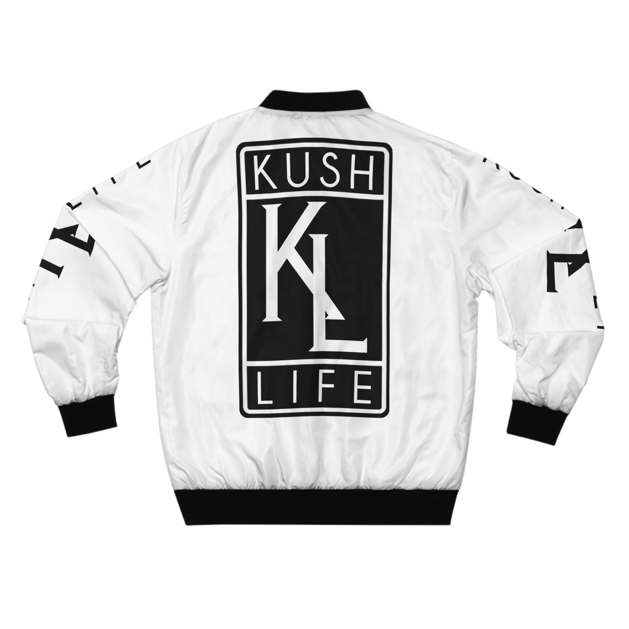 Kushlife OG Logo - Snow Bomber Jacket, Stylish Outerwear, Streetwear Fashion, Cool Gift for Him, Casual Layering Piece, Trendy Men’s Fashion