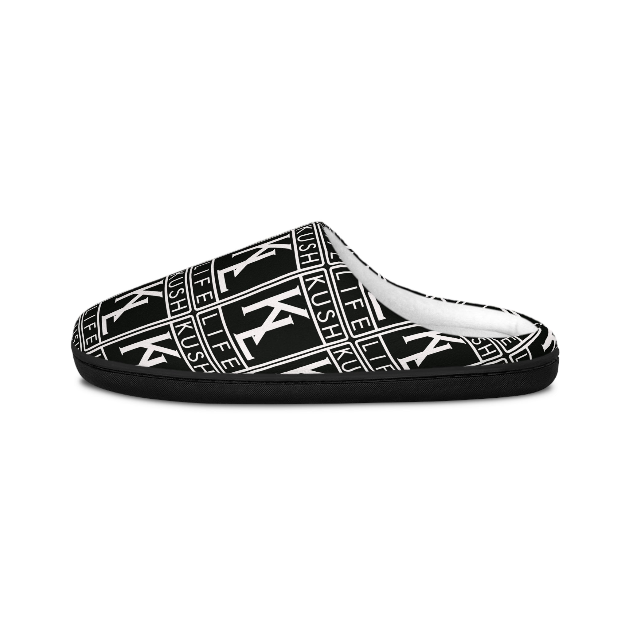 Kushlife OG Logo Monogram - Men's Stylish Indoor Slippers | Comfortable Home Footwear for Relaxation, Cozy Nights, Gifts for Him, Housewarming Present