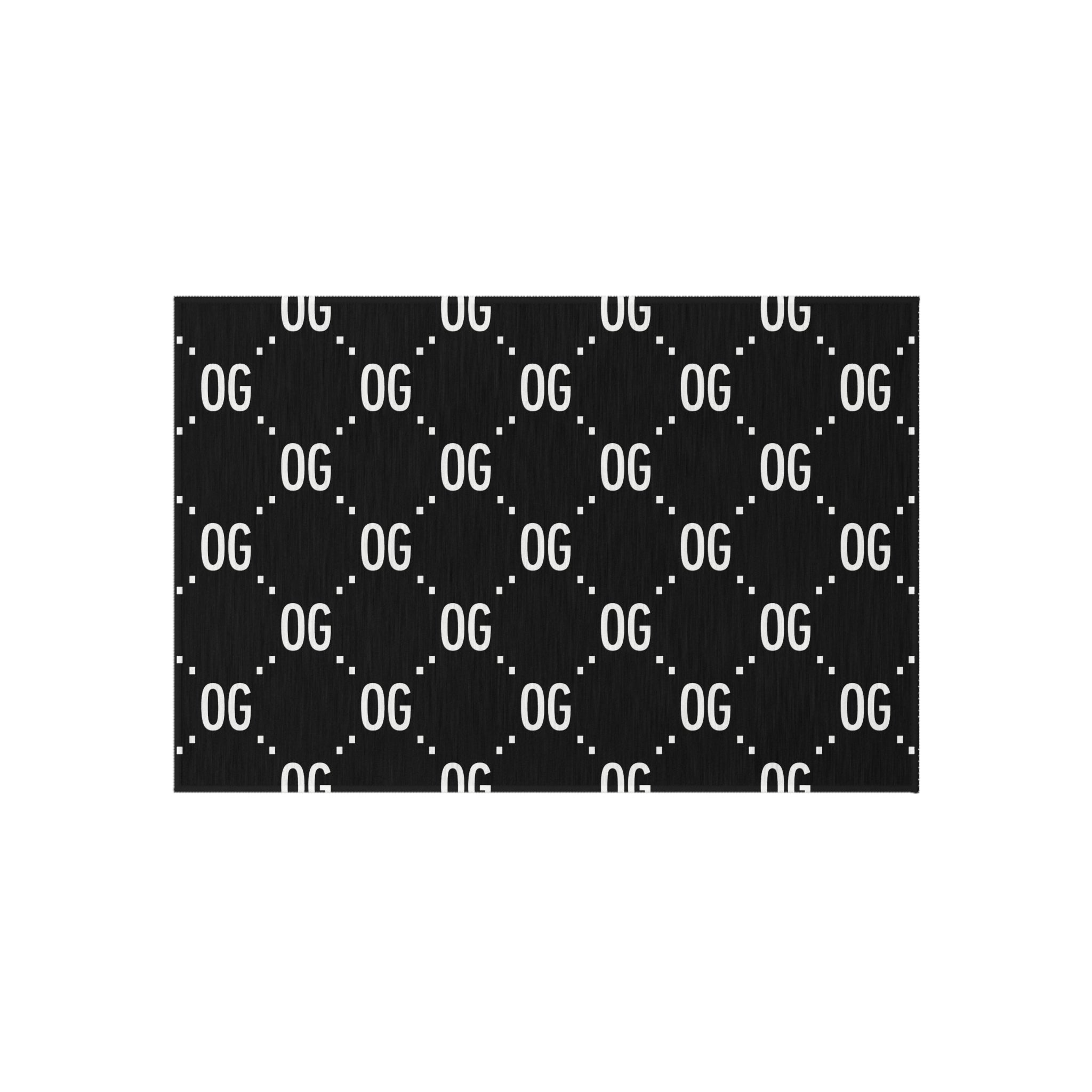 Kushlife "OG x OG" Logo Pattern - Stylish Outdoor Rug, Patio Decor, Modern Area Rug, Indoor/Outdoor Carpet, Boho Chic Rug