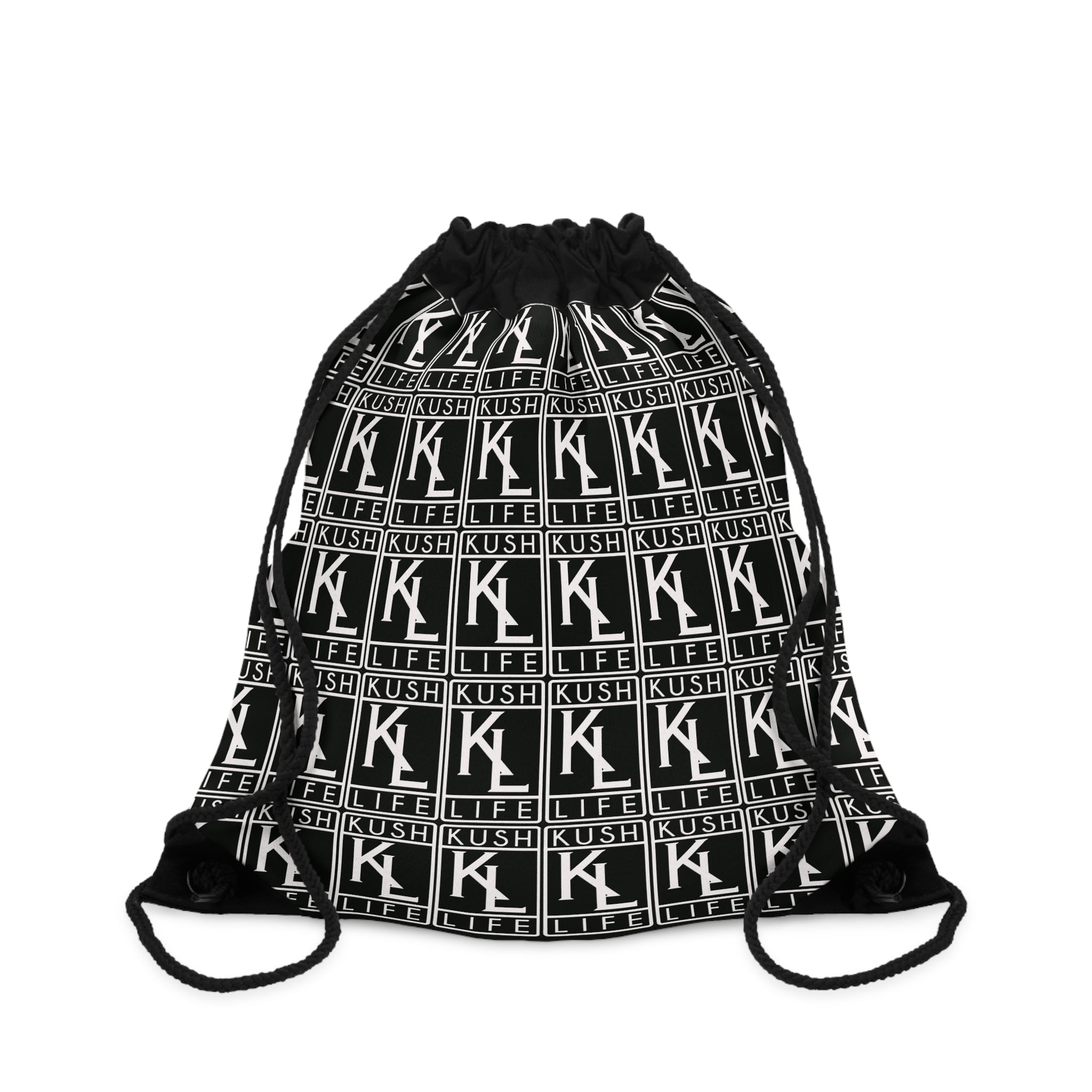 Kushlife OG Logo Monogram - Stylish Drawstring Bag for Everyday Use, Trendy Gym Sack, Fashionable Backpack, Perfect for School, Travel or Gifts