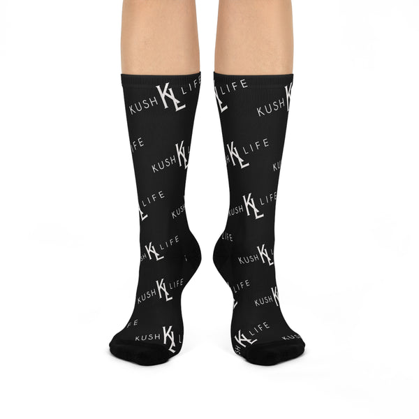 Kush KL Life Classic Logo Pattern -  Cushioned Crew Socks
