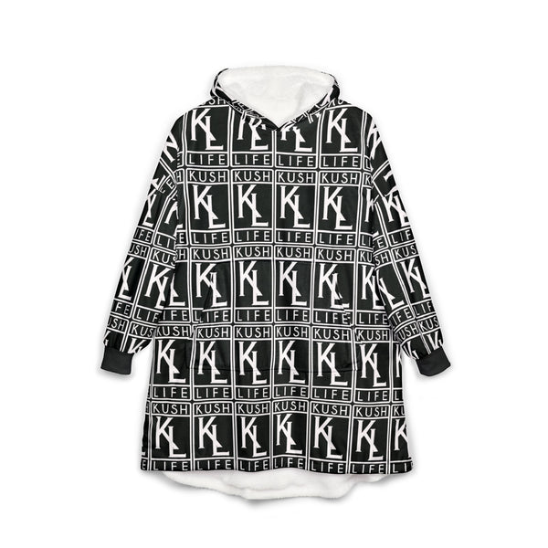 Kush Life OG Logo Monogram - Cozy Unisex Hooded Blanket | Relaxation, Travel Comfort, Gift for Friends, Movie Nights, Festival Apparel