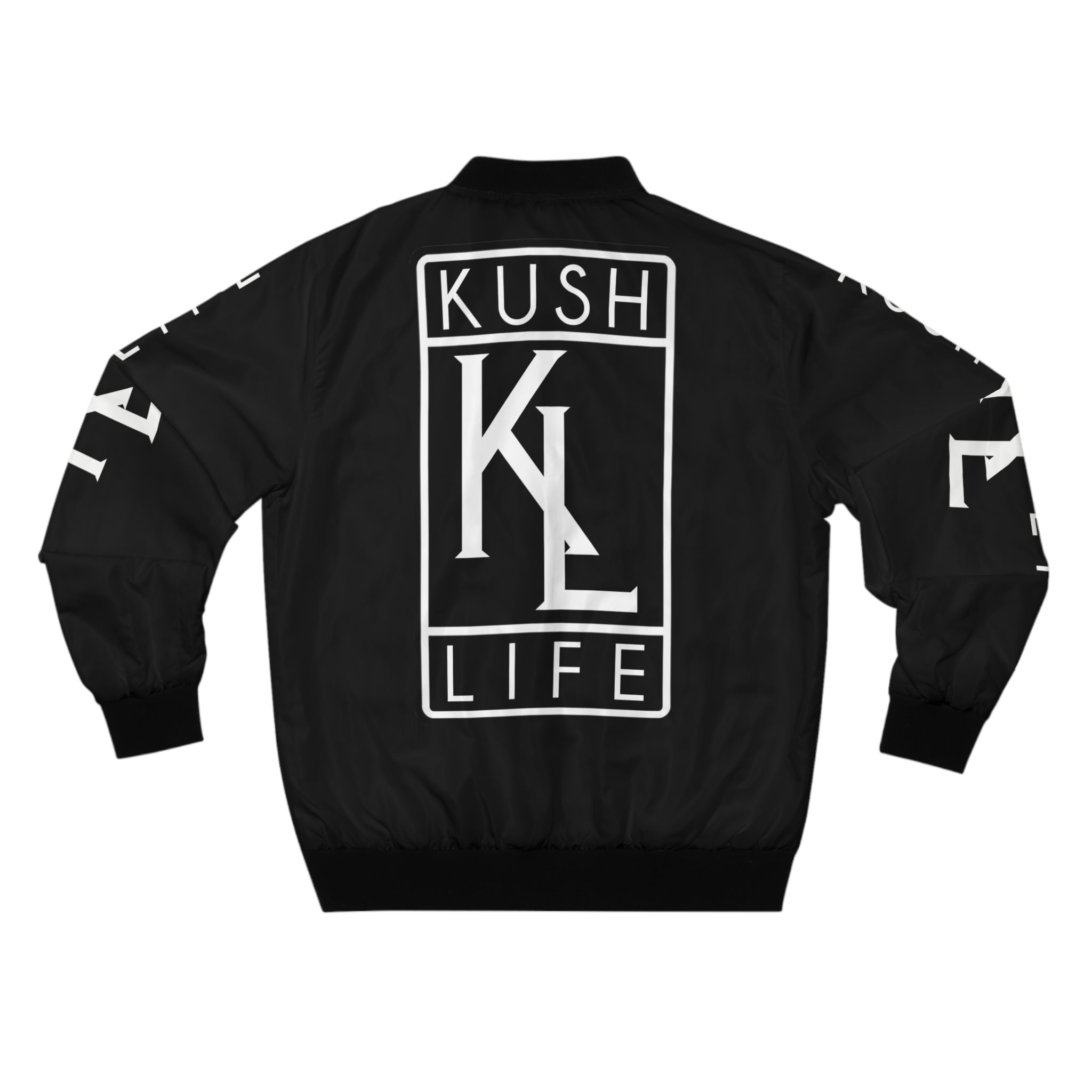 Kushlife OG Logo - Ebony Bomber Jacket, Stylish Outerwear, Streetwear Fashion, Cool Gift for Him, Casual Layering Piece, Trendy Men’s Fashion