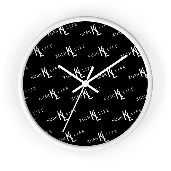 Kush KL  Life Classic logo - Wall Clock - Modern Black and White Decor, Gift for Cannabis Lovers, Stylish Home Accent