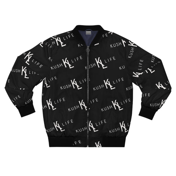 Kush KL Life Classic Logo Pattern - Bomber Jacket, Stylish Outerwear, Streetwear Fashion, Cool Gift for Him, Casual Layering Piece, Trendy Men’s Fashion