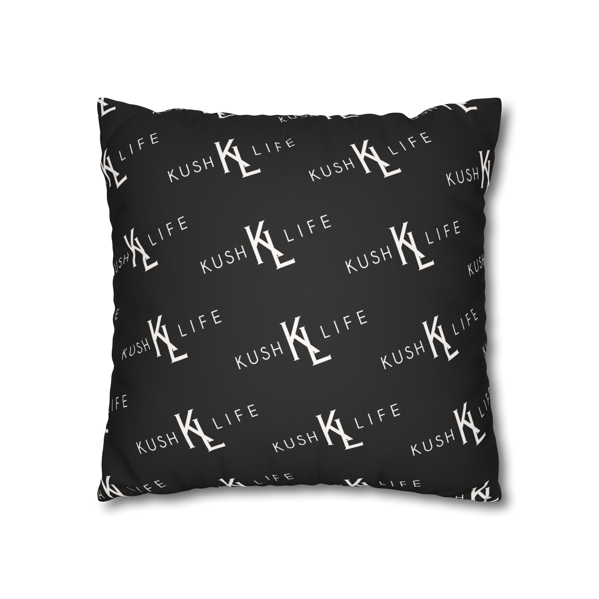 Kush KL Life Classic Logo Pattern - Faux Suede Square Pillowcase with OG Print, Home Decor Cushion Cover, Modern Accent Pillow, Gift for Friends, Cozy Living Room [...]