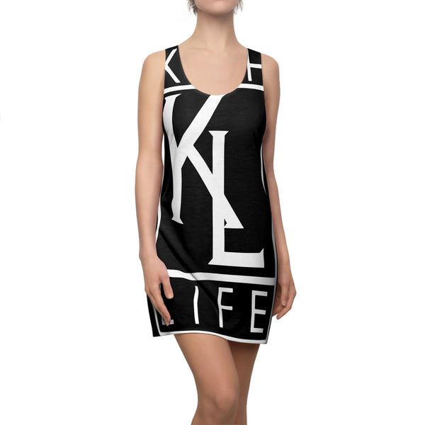Kushlife OG Logo - Ebony Stylish Women's Racerback Dress, Trendy Summer Dress, Casual Lounge Wear, Athletic Dress, Fashionable Daily Outfit