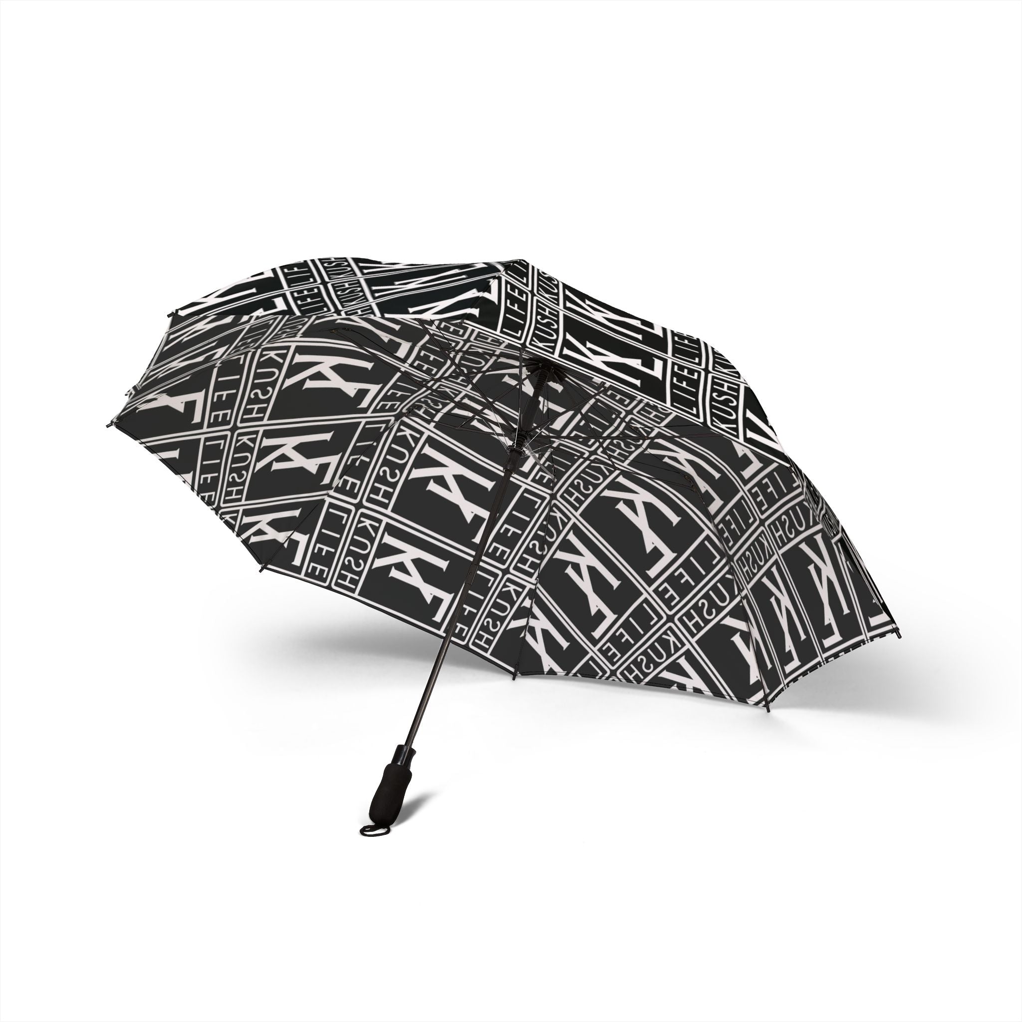 Kush Life OG Logo Monogram - Stylish Semi-Automatic Foldable Umbrella, Rain Gear for Trendsetters, Compact Travel Umbrella, Fashionable Gifts for Him/Her, Portable [...]