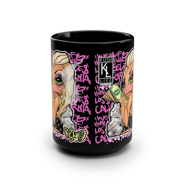Kushlife x Sandoner - Grafitti Babe 15oz Black Mug