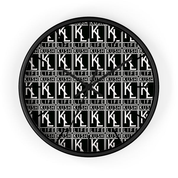 Kush Life OG Logo Monogram - Wall Clock - Modern Black and White Decor, Gift for Cannabis Lovers, Stylish Home Accent