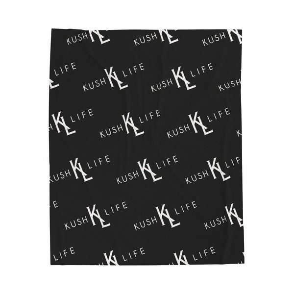 Kush KL Life Classic Logo Pattern - Velveteen Plush Blanket